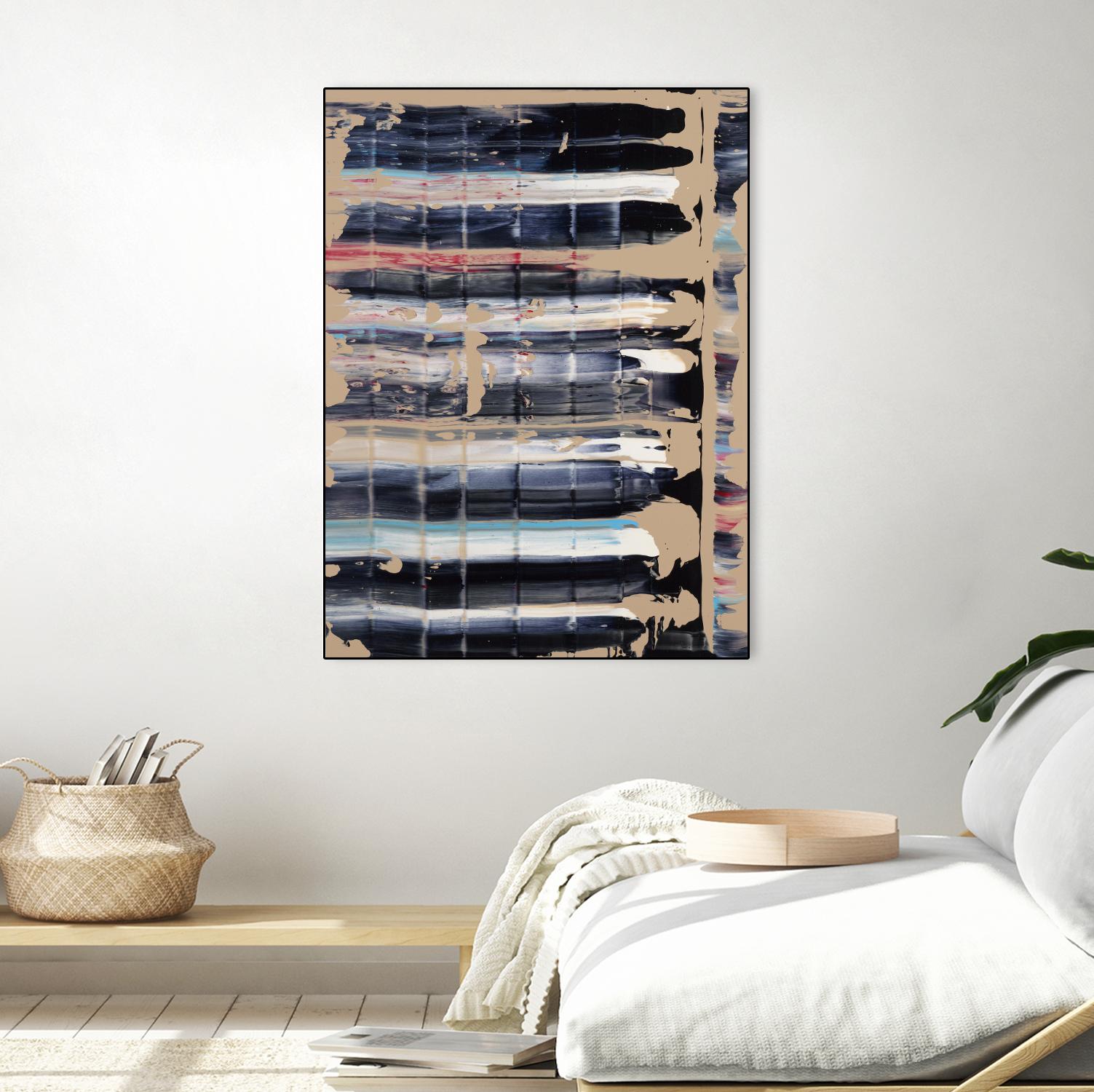 Light Blue, Red, Black by Jeff Iorillo on GIANT ART - black abstract