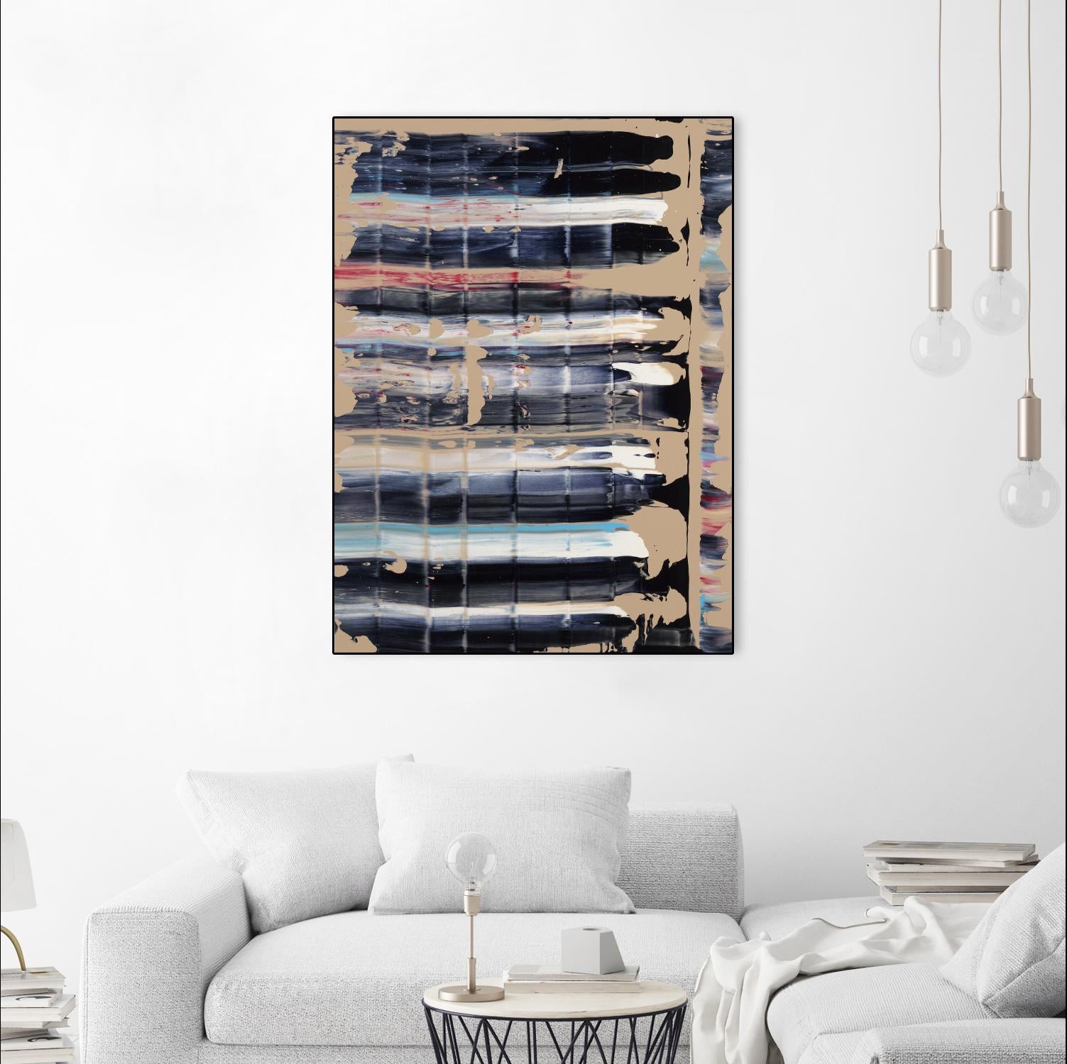 Light Blue, Red, Black by Jeff Iorillo on GIANT ART - black abstract