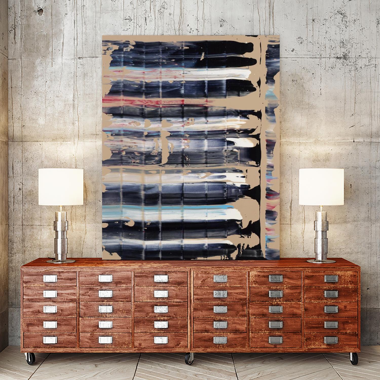 Light Blue, Red, Black by Jeff Iorillo on GIANT ART - black abstract