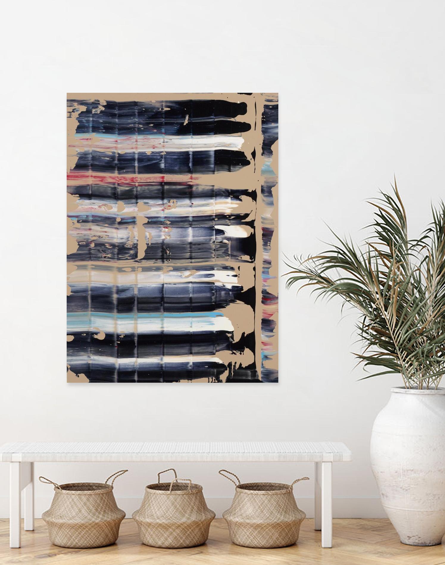 Light Blue, Red, Black by Jeff Iorillo on GIANT ART - black abstract