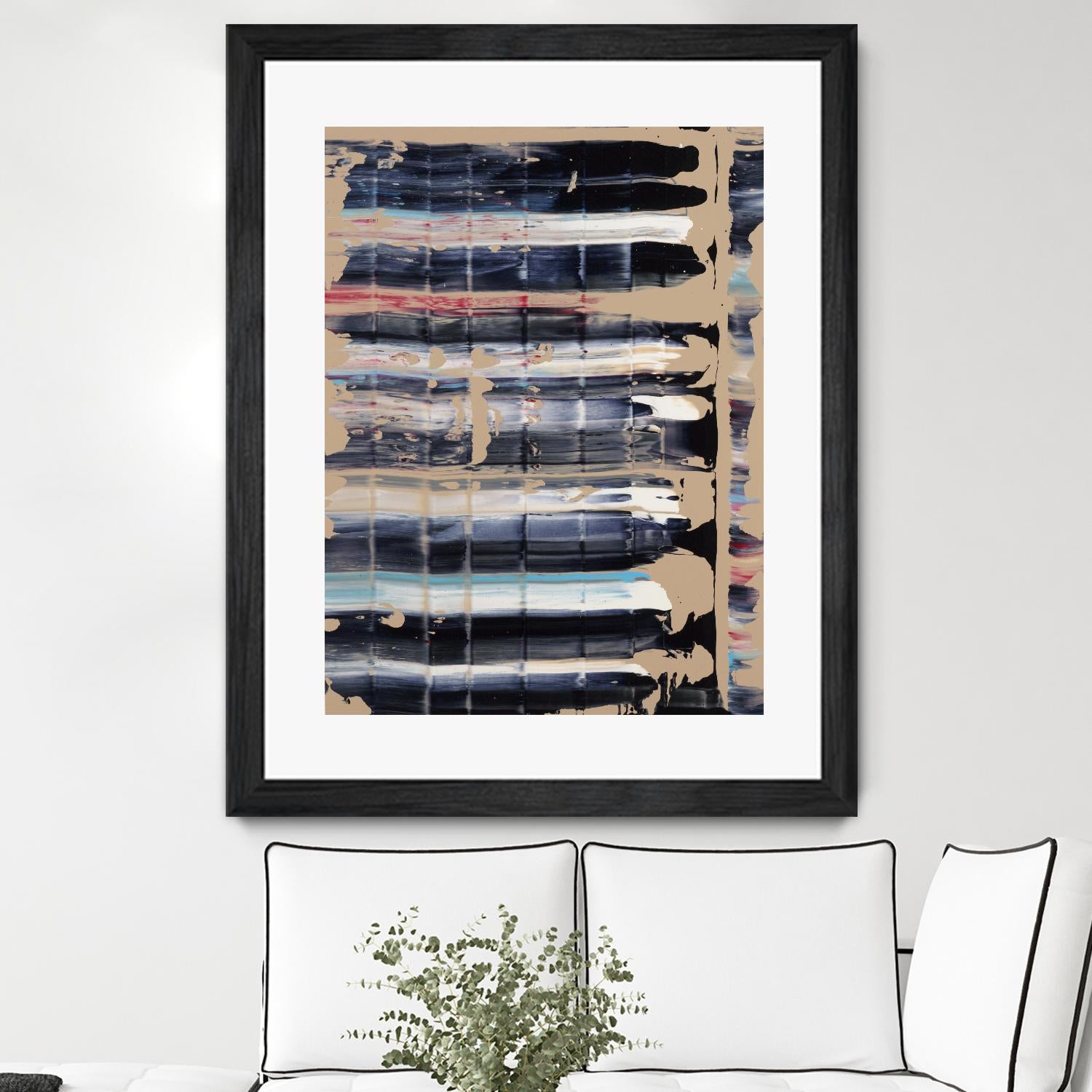 Light Blue, Red, Black by Jeff Iorillo on GIANT ART - black abstract