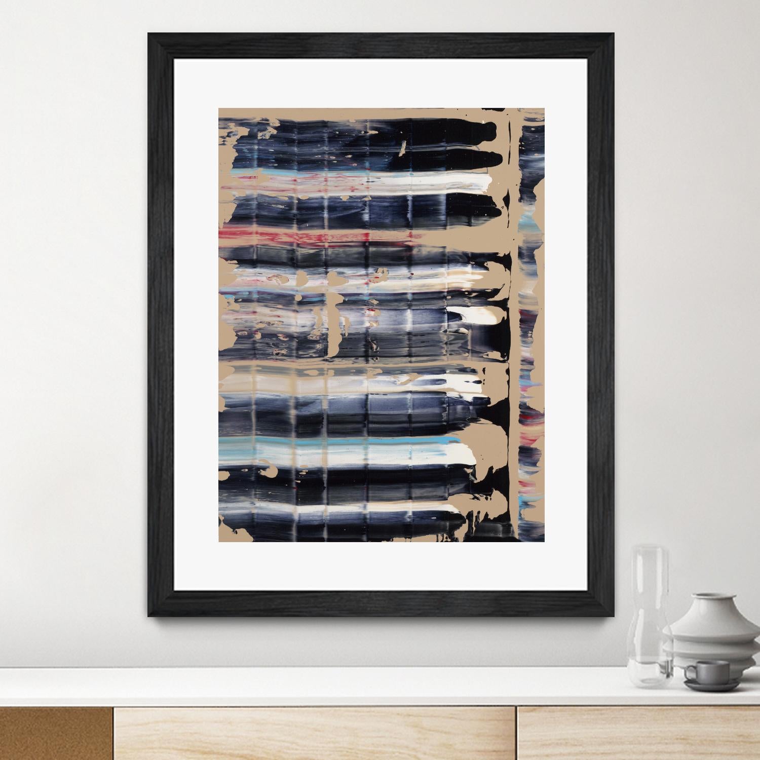 Light Blue, Red, Black by Jeff Iorillo on GIANT ART - black abstract