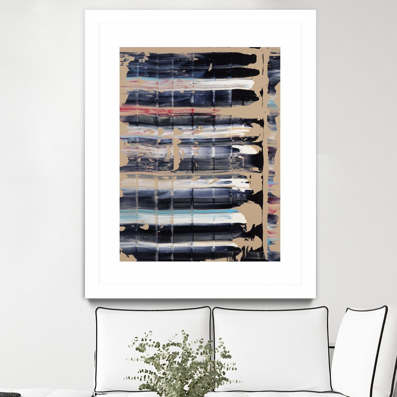 Light Blue, Red, Black by Jeff Iorillo on GIANT ART - black abstract