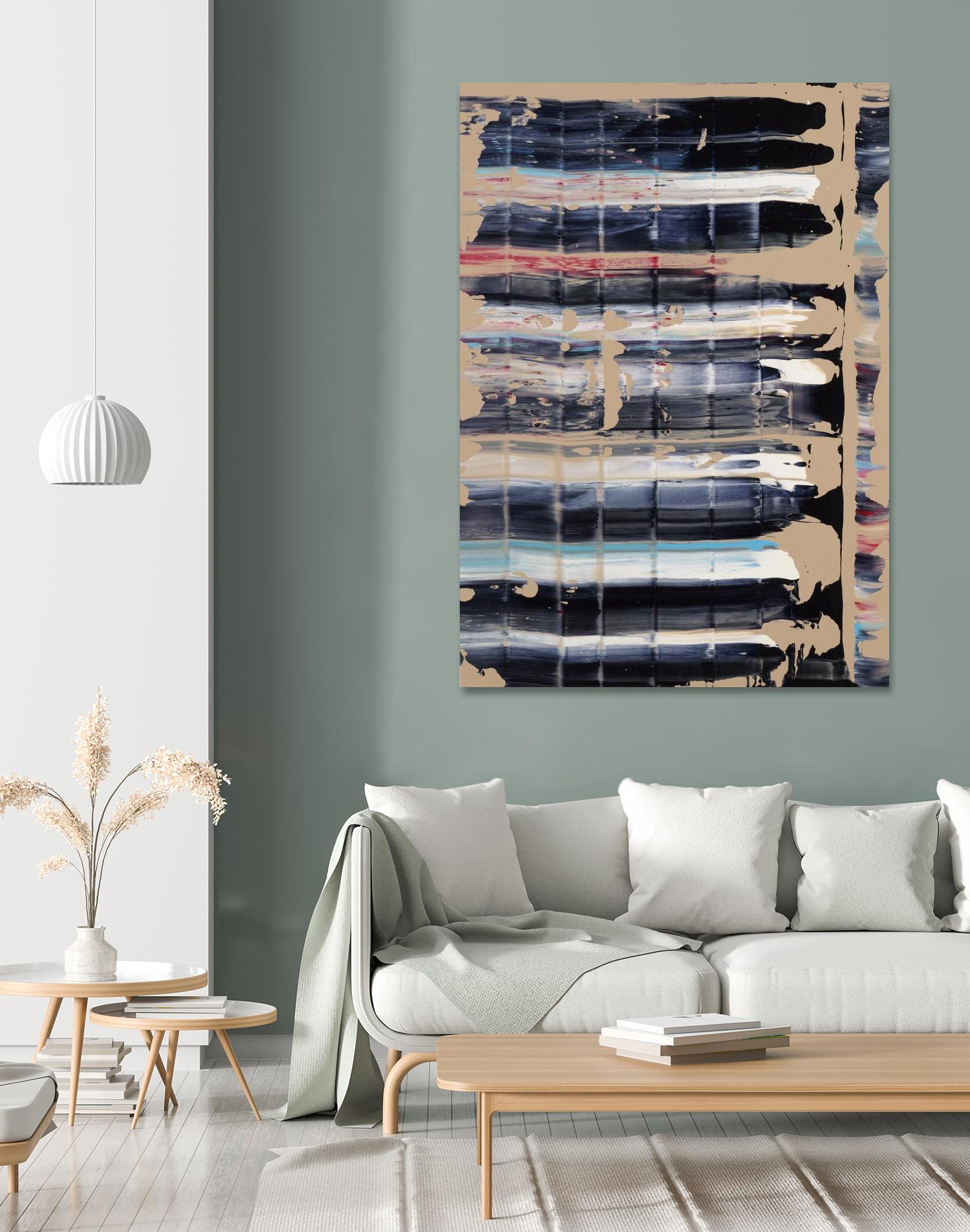 Light Blue, Red, Black by Jeff Iorillo on GIANT ART - black abstract