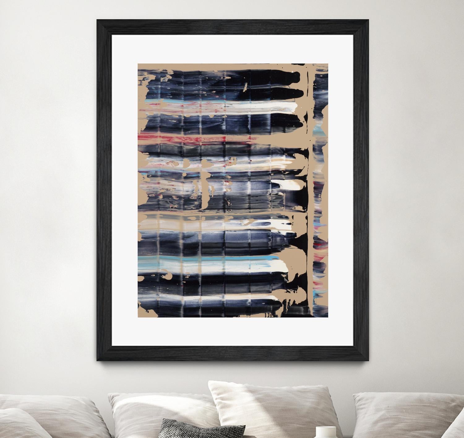 Light Blue, Red, Black by Jeff Iorillo on GIANT ART - black abstract