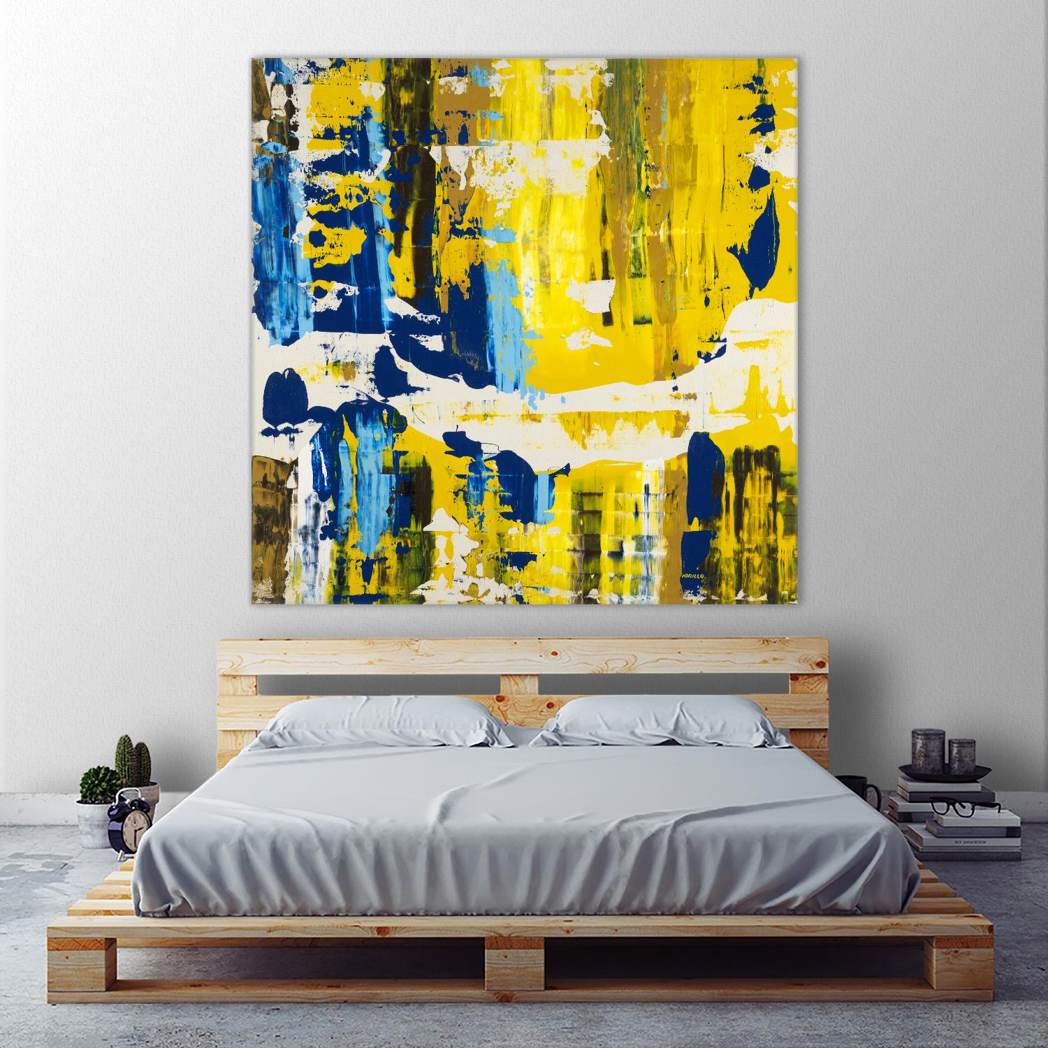 Old Yeller With Blue Velocity by Jeff Iorillo on GIANT ART - blue abstract