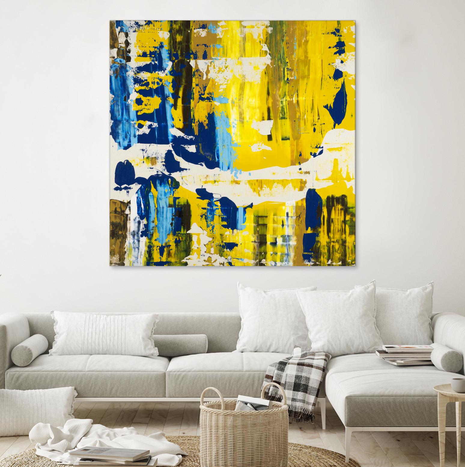 Old Yeller With Blue Velocity by Jeff Iorillo on GIANT ART - blue abstract
