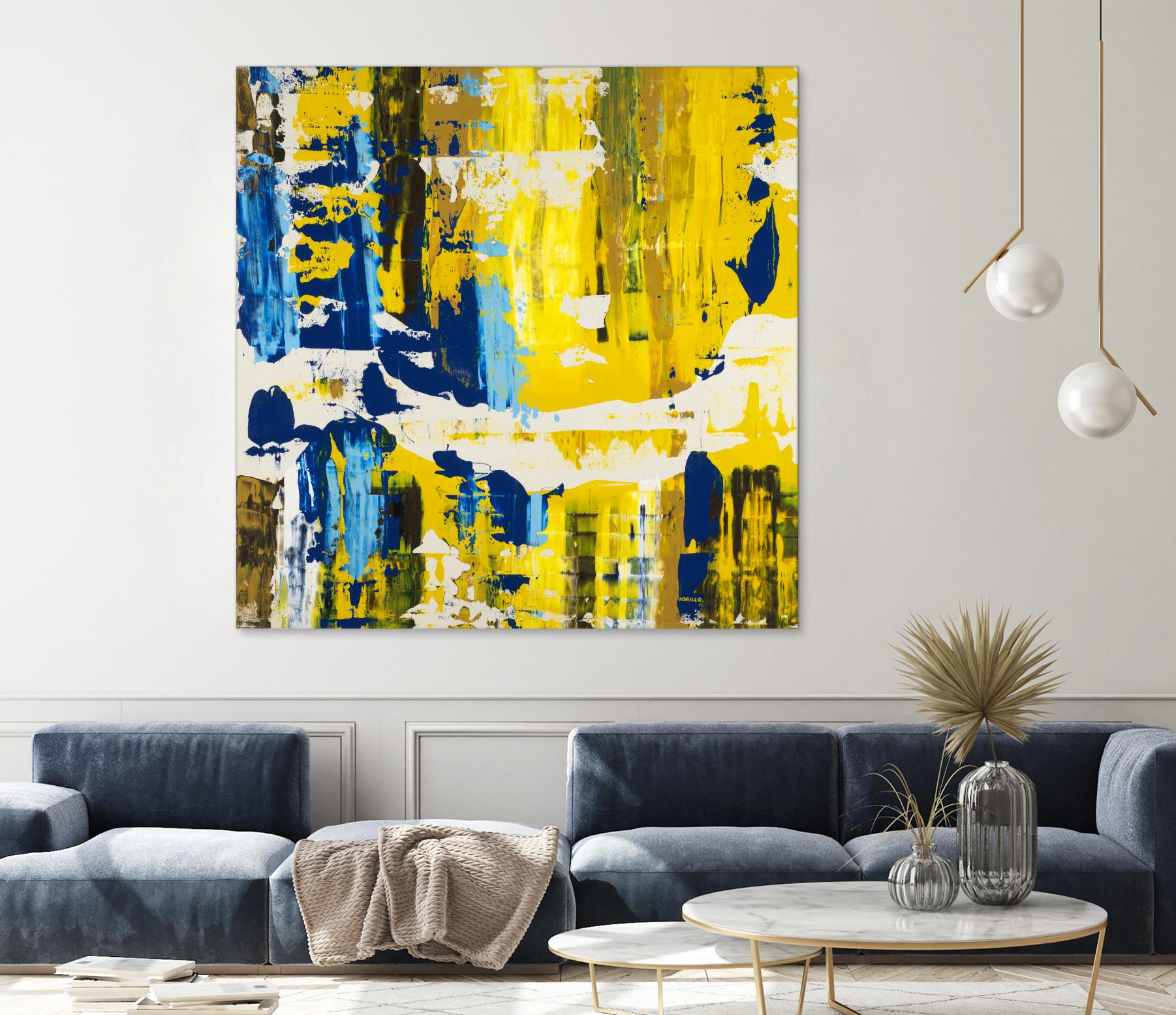 Old Yeller With Blue Velocity by Jeff Iorillo on GIANT ART - blue abstract