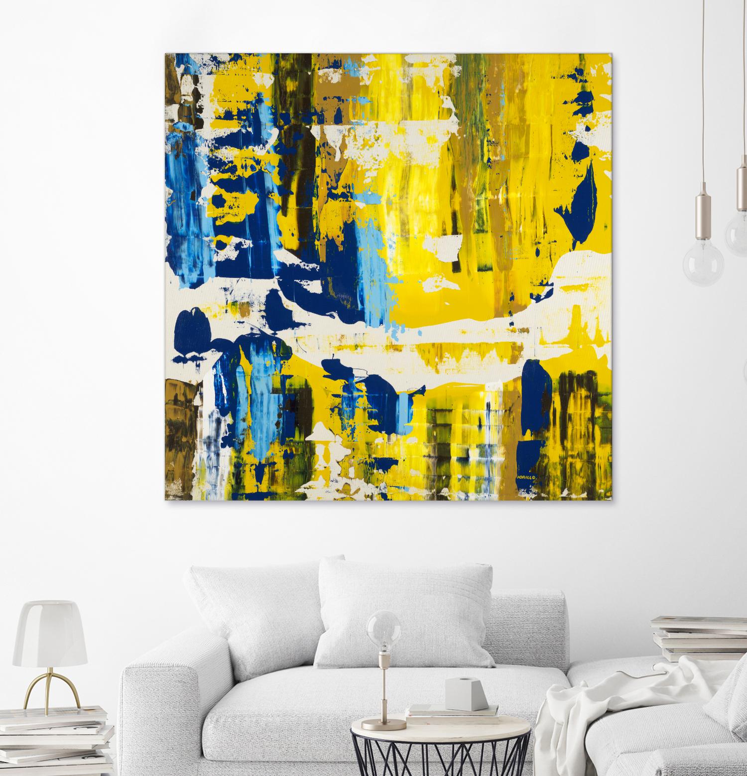Old Yeller With Blue Velocity by Jeff Iorillo on GIANT ART - blue abstract