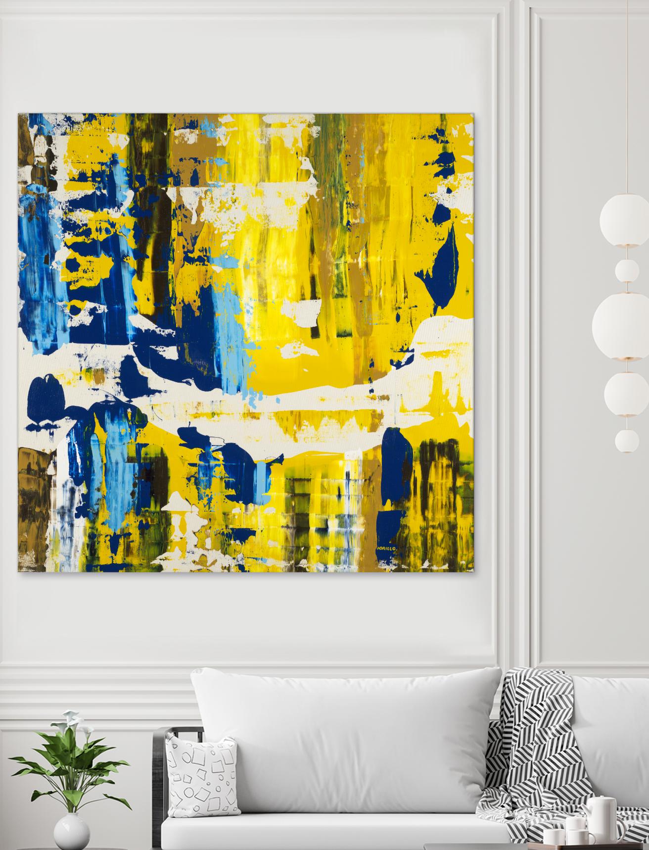Old Yeller With Blue Velocity by Jeff Iorillo on GIANT ART - blue abstract
