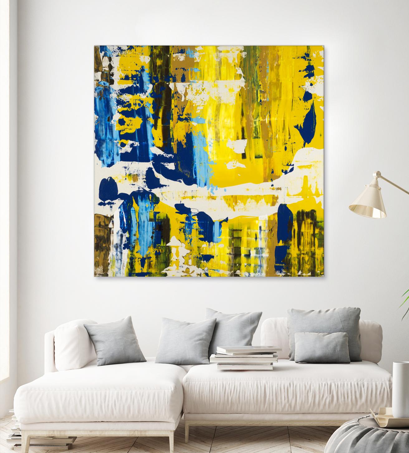 Old Yeller With Blue Velocity by Jeff Iorillo on GIANT ART - blue abstract