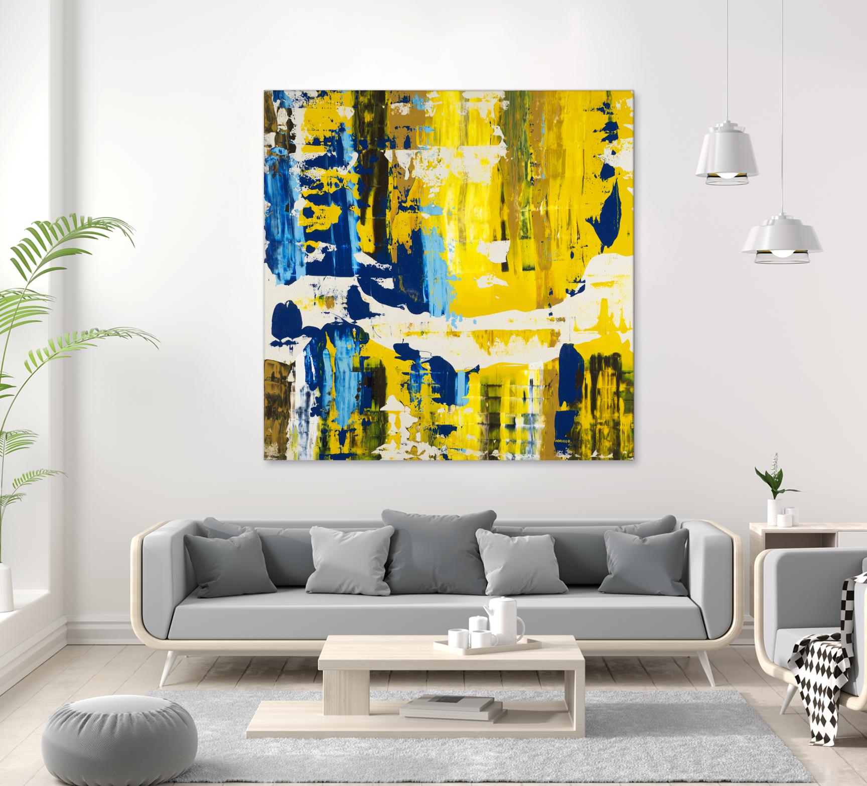 Old Yeller With Blue Velocity by Jeff Iorillo on GIANT ART - blue abstract