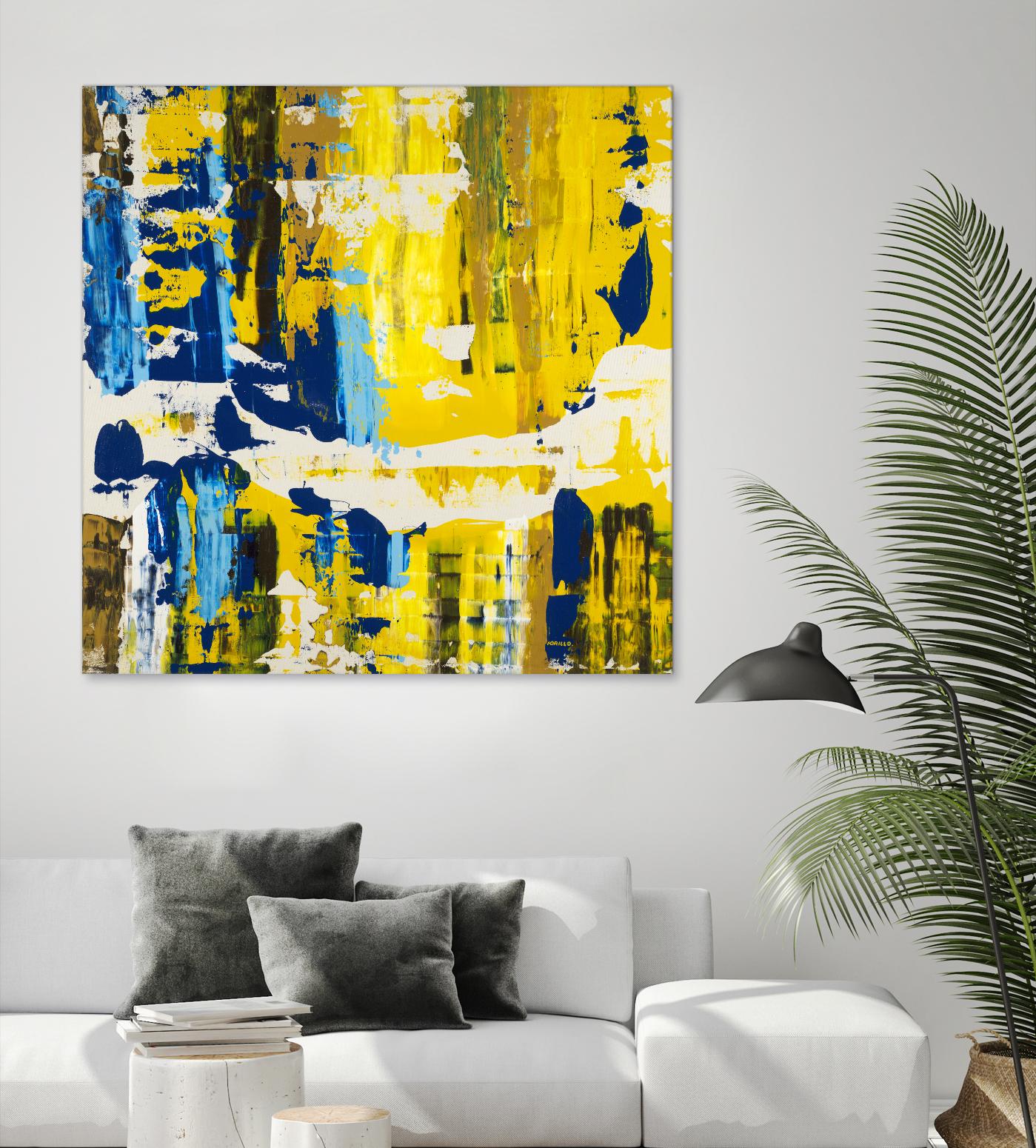 Old Yeller With Blue Velocity by Jeff Iorillo on GIANT ART - blue abstract