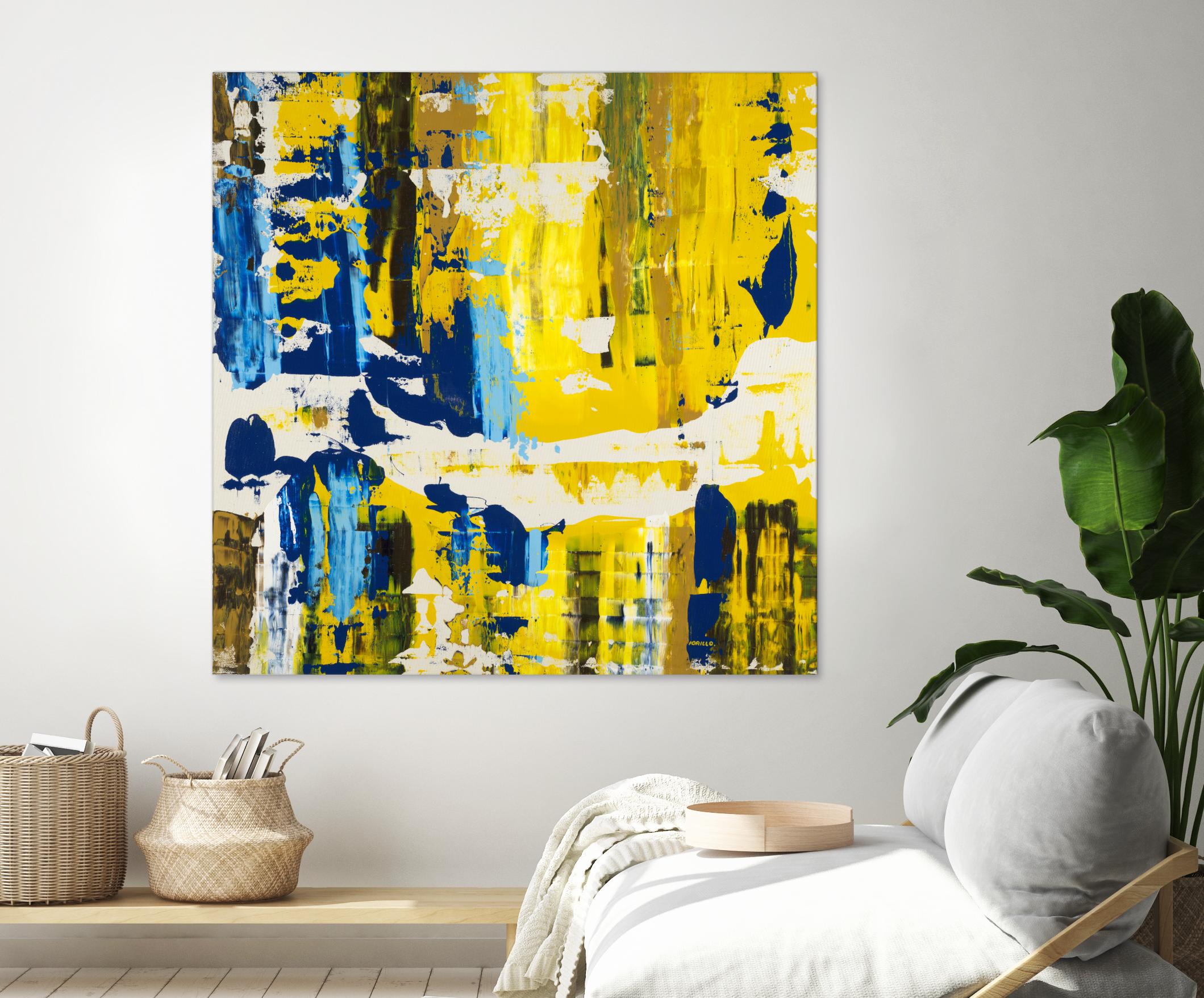 Old Yeller With Blue Velocity by Jeff Iorillo on GIANT ART - blue abstract