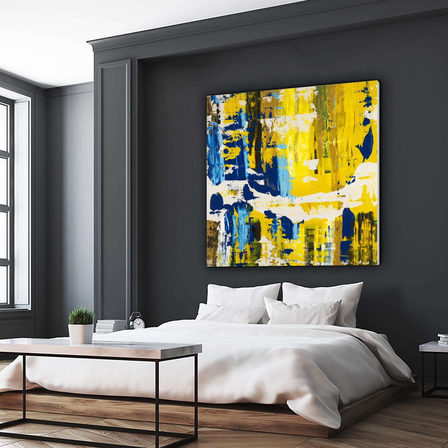 Old Yeller With Blue Velocity by Jeff Iorillo on GIANT ART - blue abstract