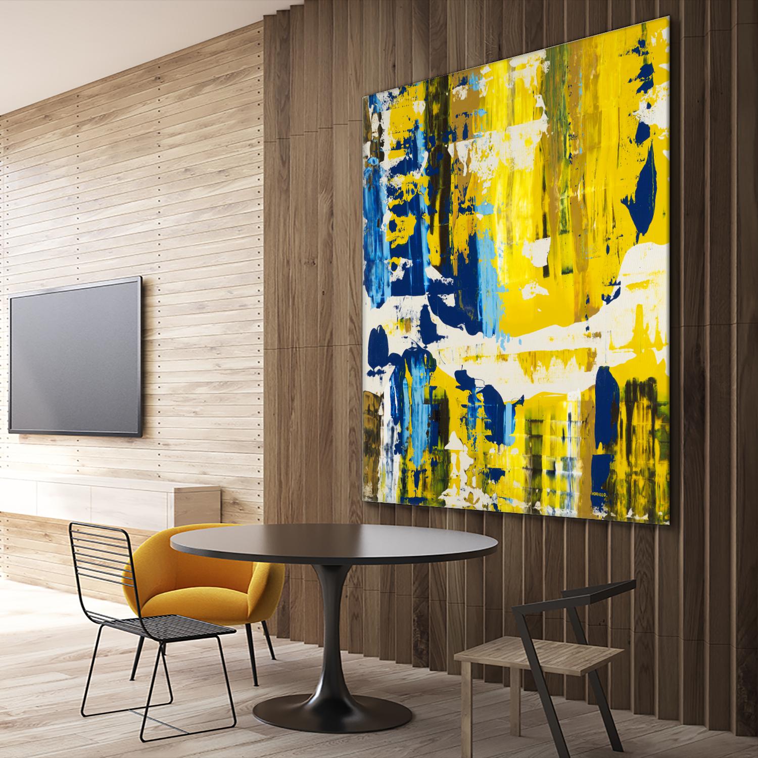 Old Yeller With Blue Velocity by Jeff Iorillo on GIANT ART - blue abstract