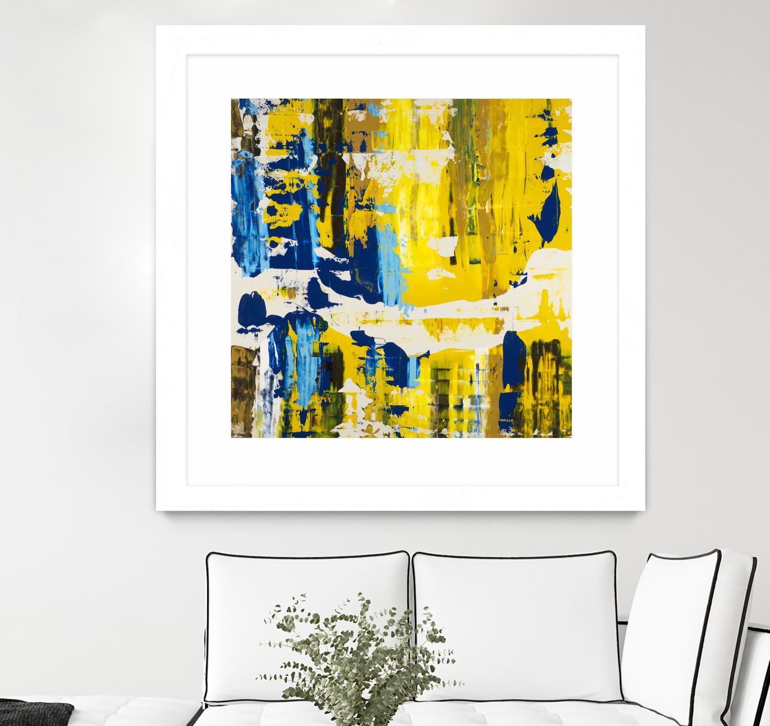 Old Yeller With Blue Velocity by Jeff Iorillo on GIANT ART - blue abstract