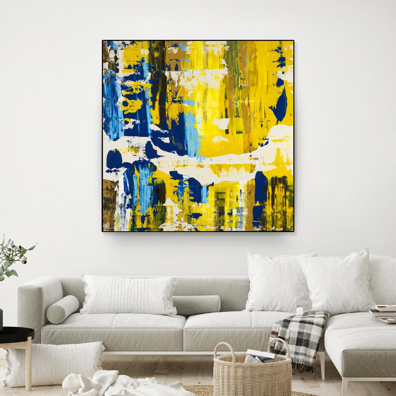 Old Yeller With Blue Velocity by Jeff Iorillo on GIANT ART - blue abstract