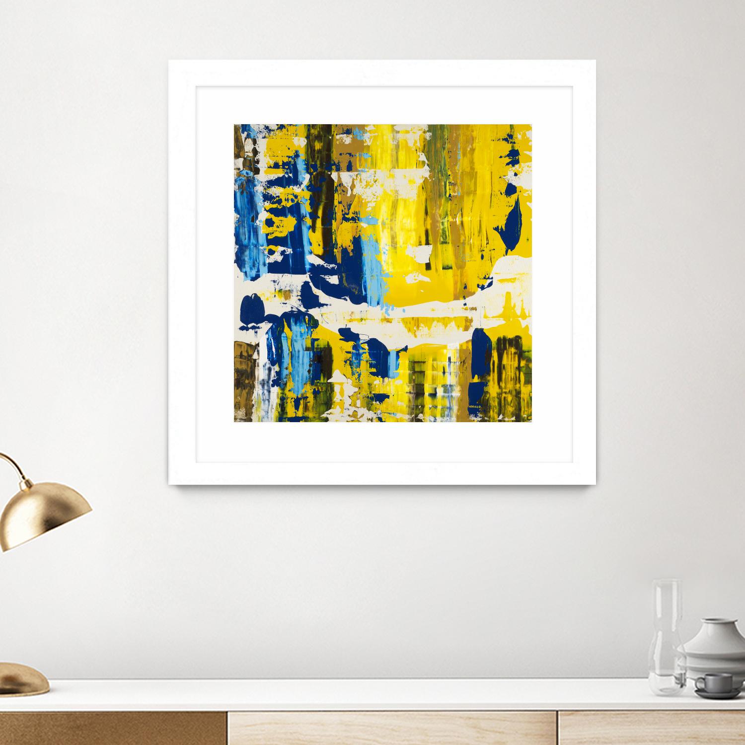 Old Yeller With Blue Velocity by Jeff Iorillo on GIANT ART - blue abstract