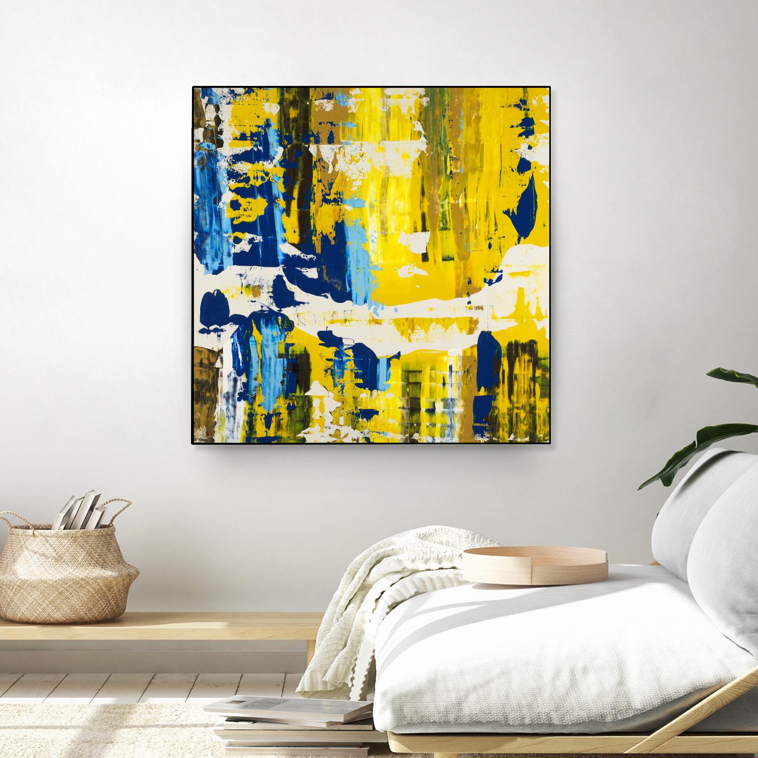 Old Yeller With Blue Velocity by Jeff Iorillo on GIANT ART - blue abstract