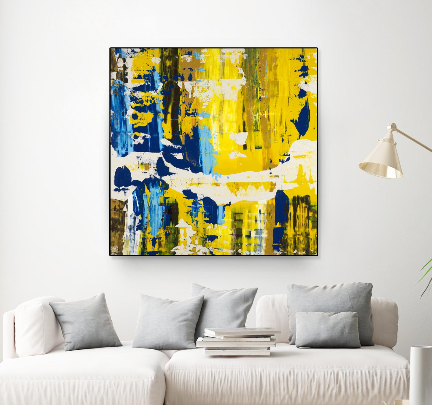 Old Yeller With Blue Velocity by Jeff Iorillo on GIANT ART - blue abstract