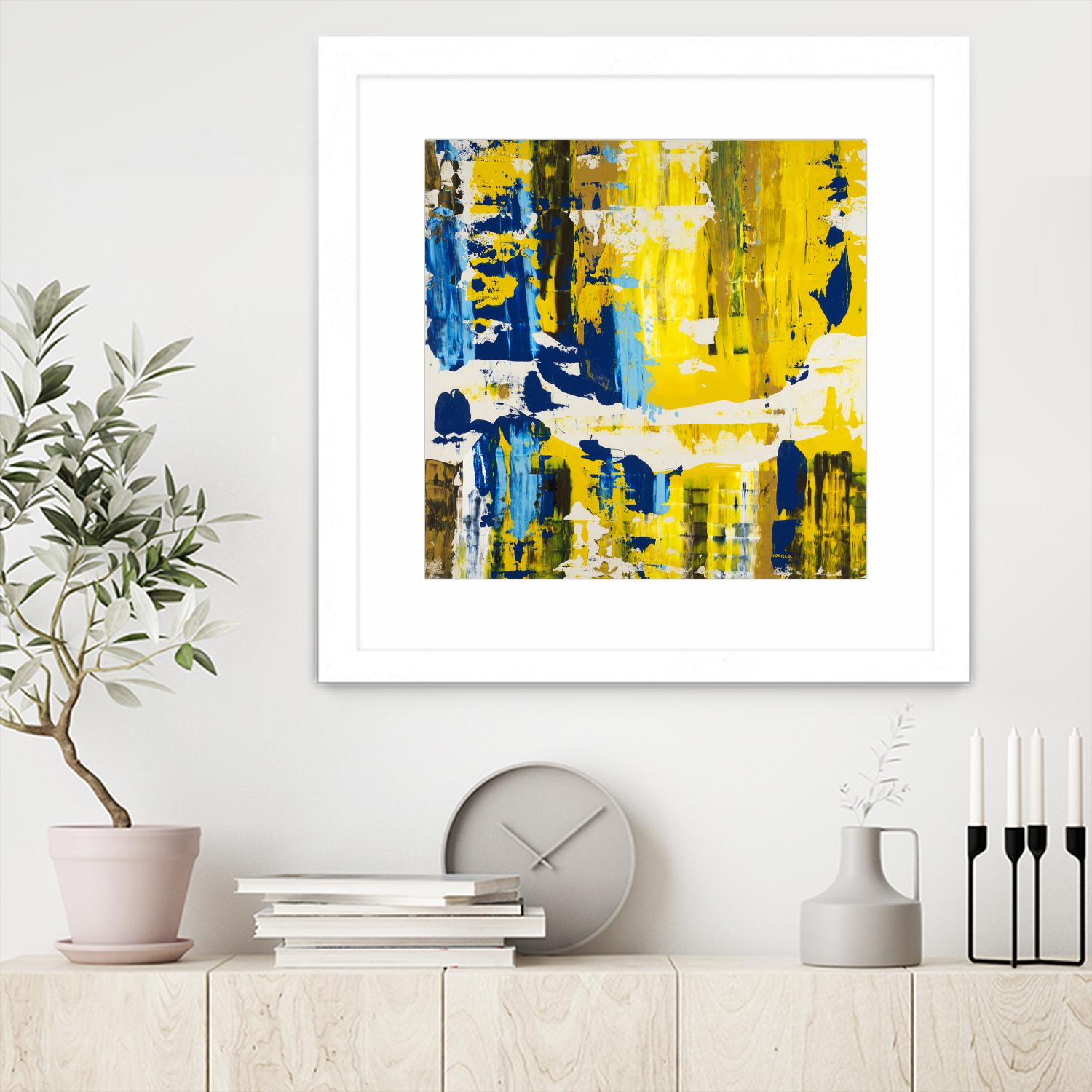 Old Yeller With Blue Velocity by Jeff Iorillo on GIANT ART - blue abstract