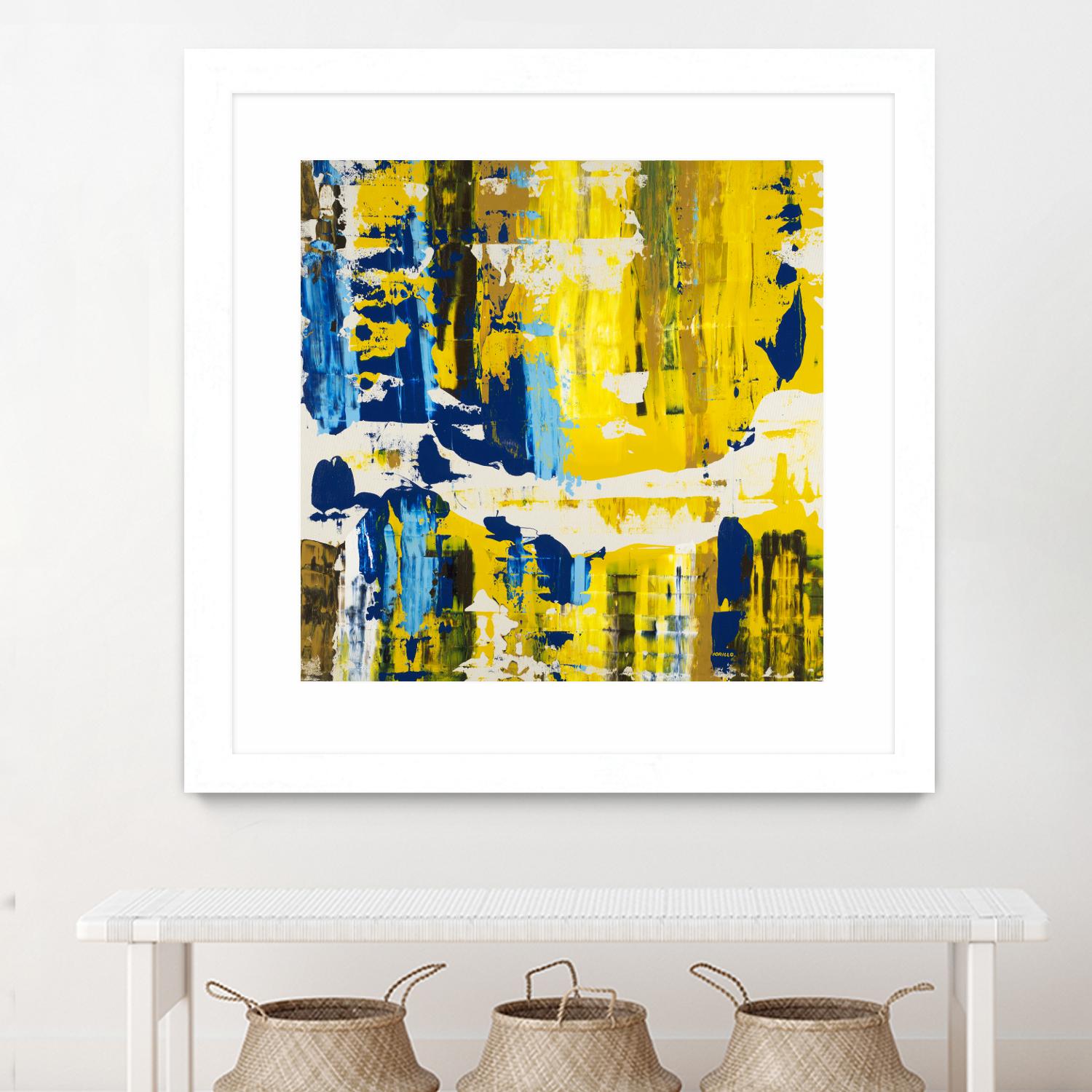 Old Yeller With Blue Velocity by Jeff Iorillo on GIANT ART - blue abstract