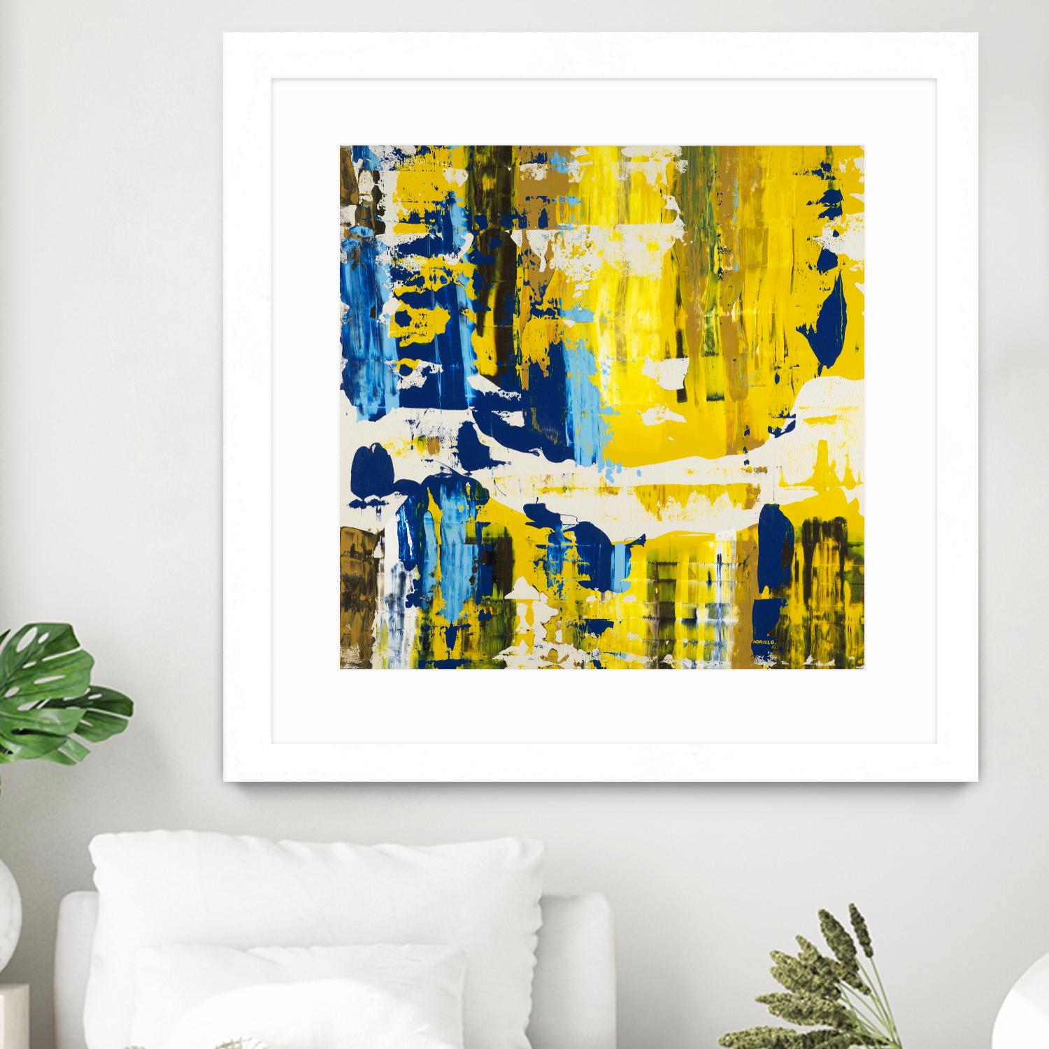 Old Yeller With Blue Velocity by Jeff Iorillo on GIANT ART - blue abstract
