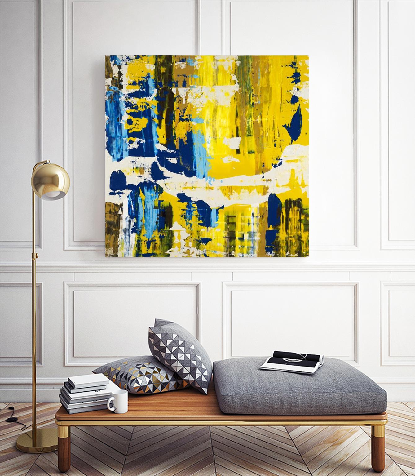 Old Yeller With Blue Velocity by Jeff Iorillo on GIANT ART - blue abstract