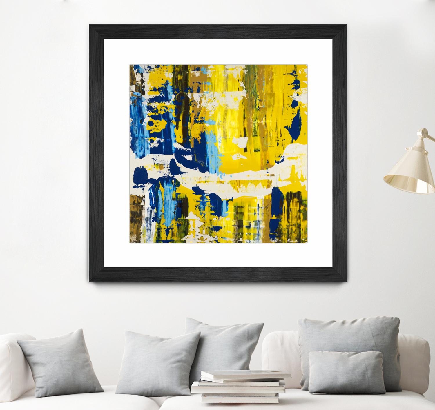 Old Yeller With Blue Velocity by Jeff Iorillo on GIANT ART - blue abstract