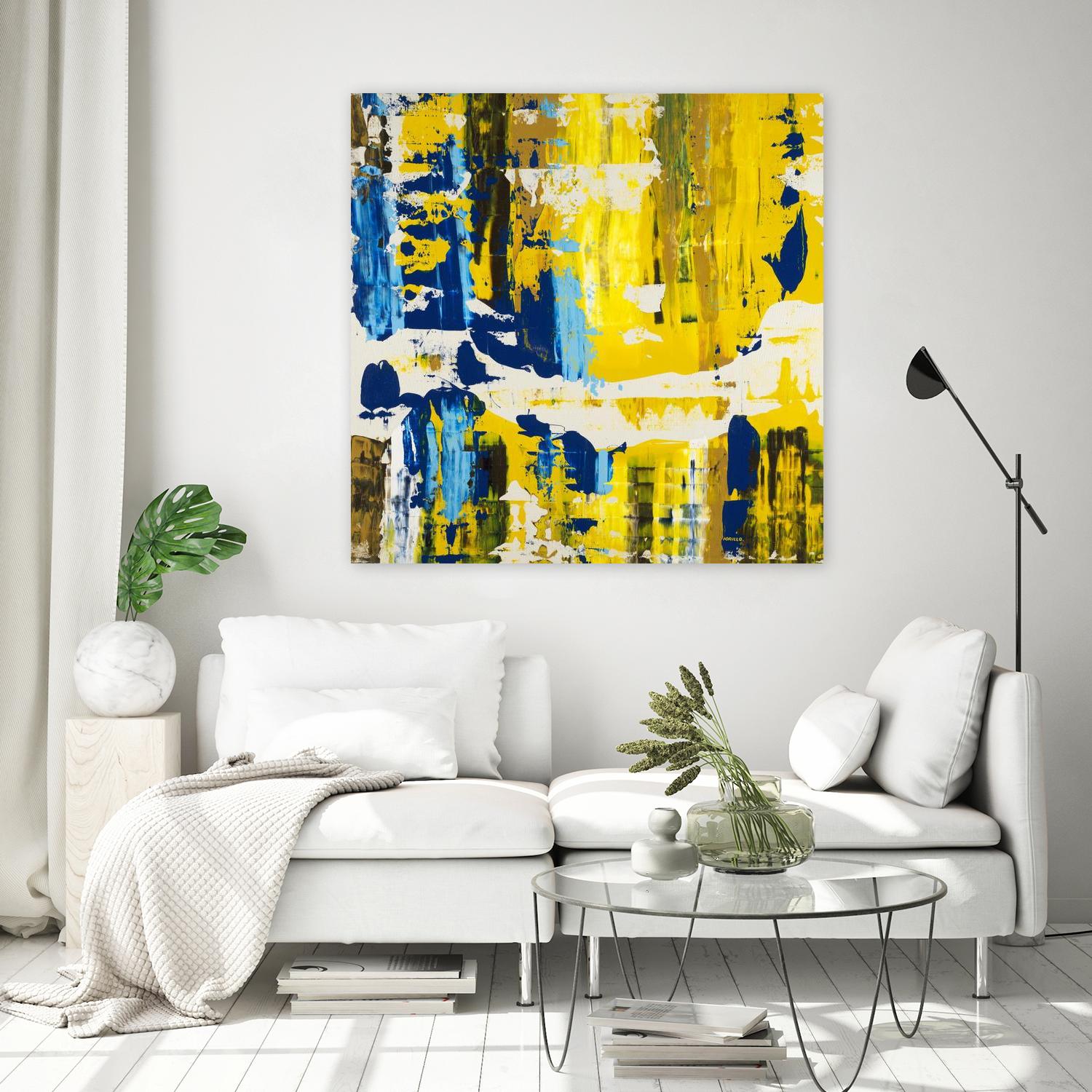 Old Yeller With Blue Velocity by Jeff Iorillo on GIANT ART - blue abstract