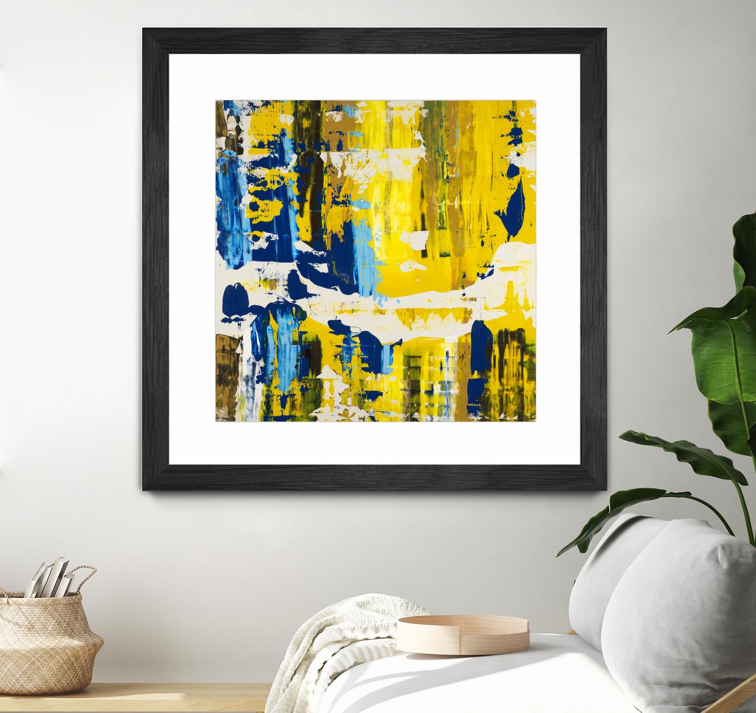 Old Yeller With Blue Velocity by Jeff Iorillo on GIANT ART - blue abstract