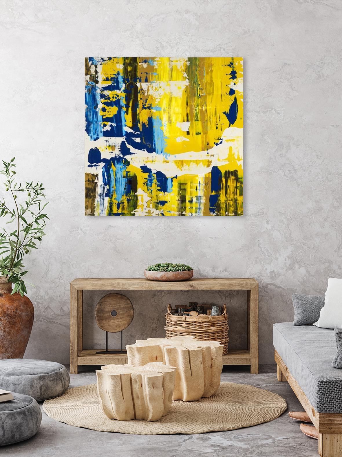 Old Yeller With Blue Velocity by Jeff Iorillo on GIANT ART - blue abstract
