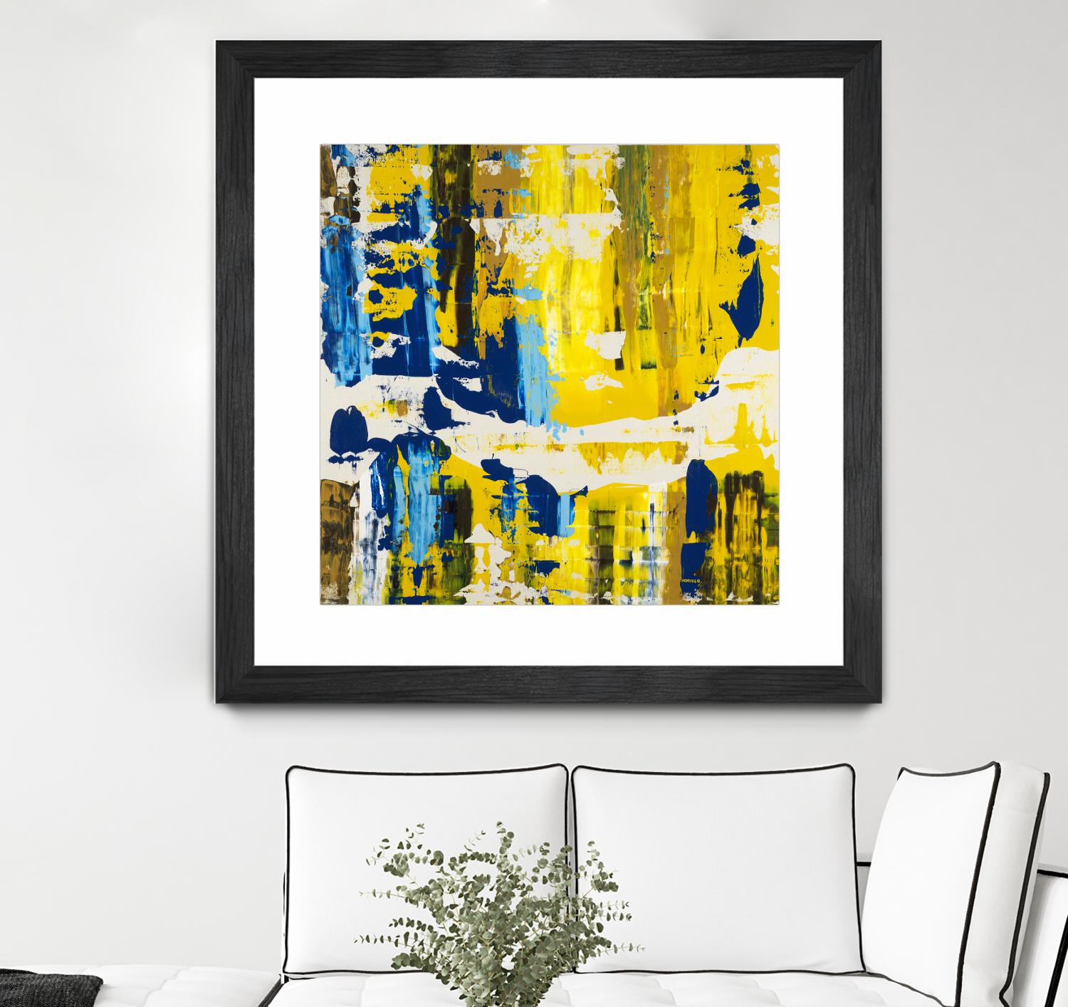Old Yeller With Blue Velocity by Jeff Iorillo on GIANT ART - blue abstract