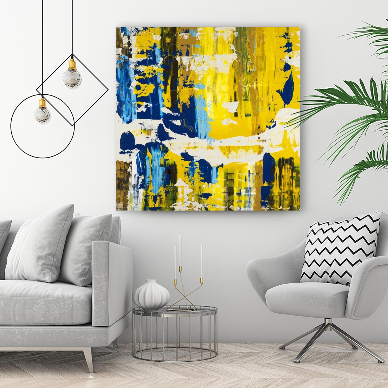 Old Yeller With Blue Velocity by Jeff Iorillo on GIANT ART - blue abstract