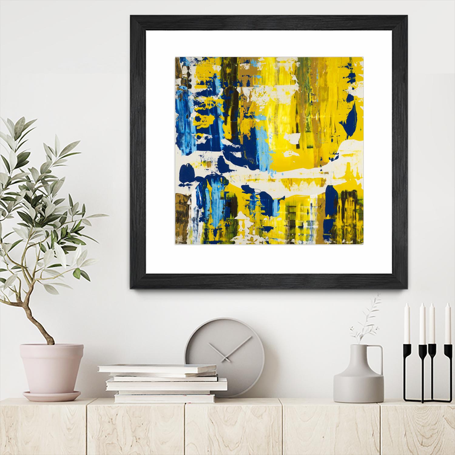 Old Yeller With Blue Velocity by Jeff Iorillo on GIANT ART - blue abstract