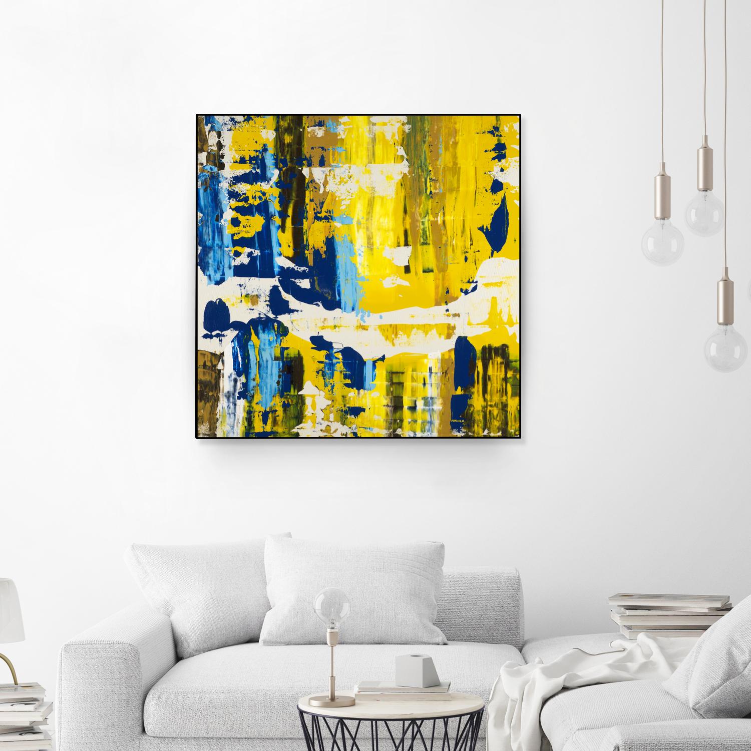 Old Yeller With Blue Velocity by Jeff Iorillo on GIANT ART - blue abstract