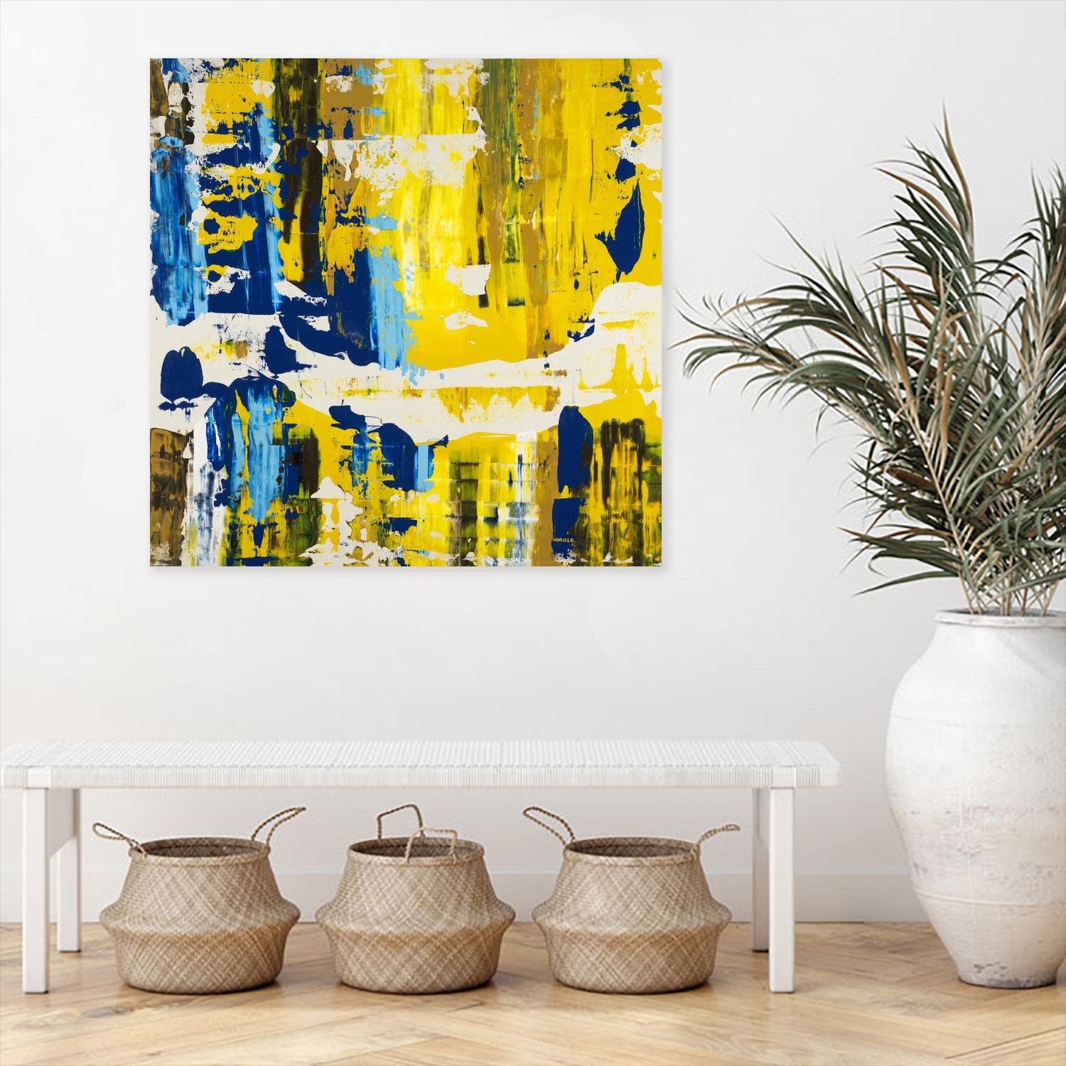 Old Yeller With Blue Velocity by Jeff Iorillo on GIANT ART - blue abstract