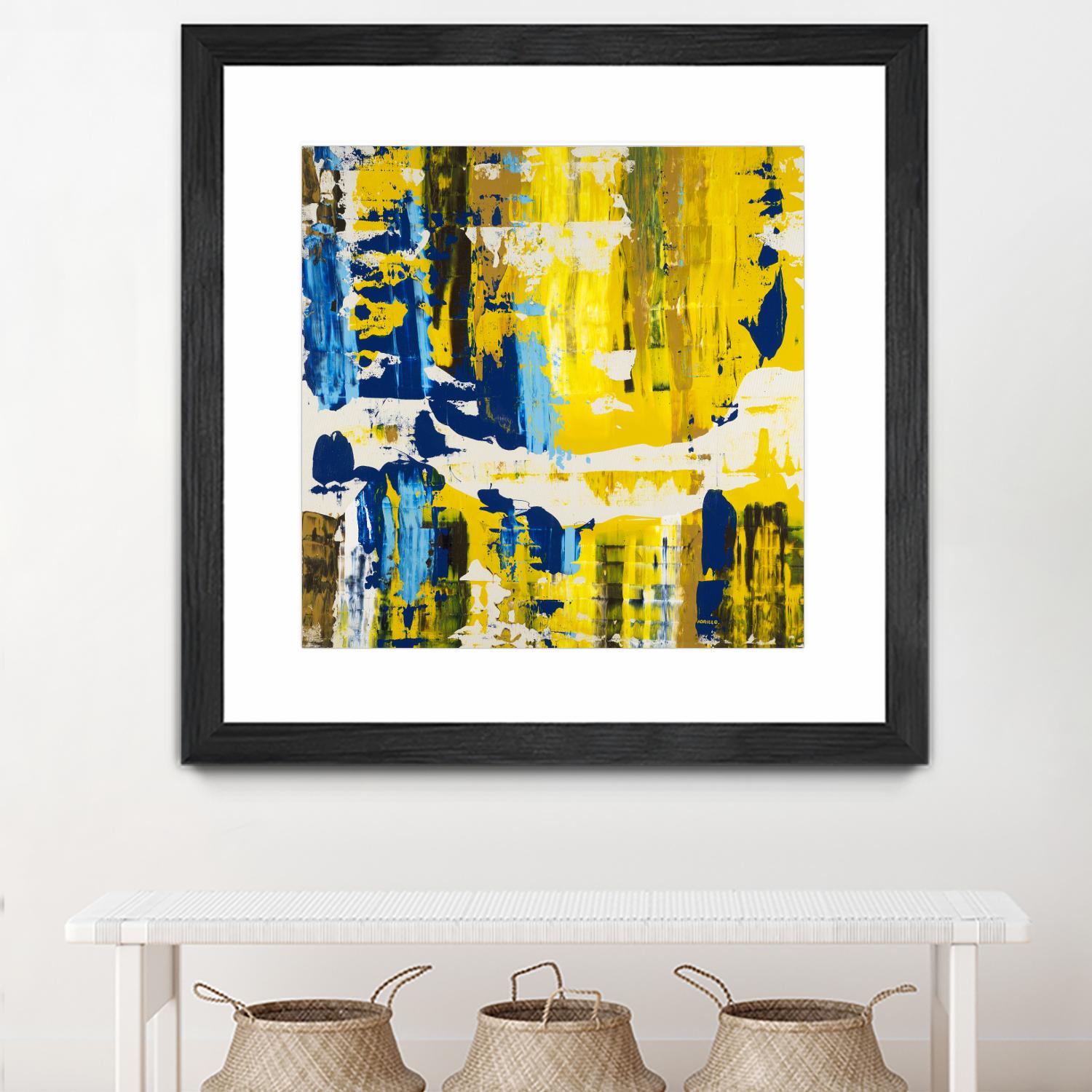 Old Yeller With Blue Velocity by Jeff Iorillo on GIANT ART - blue abstract