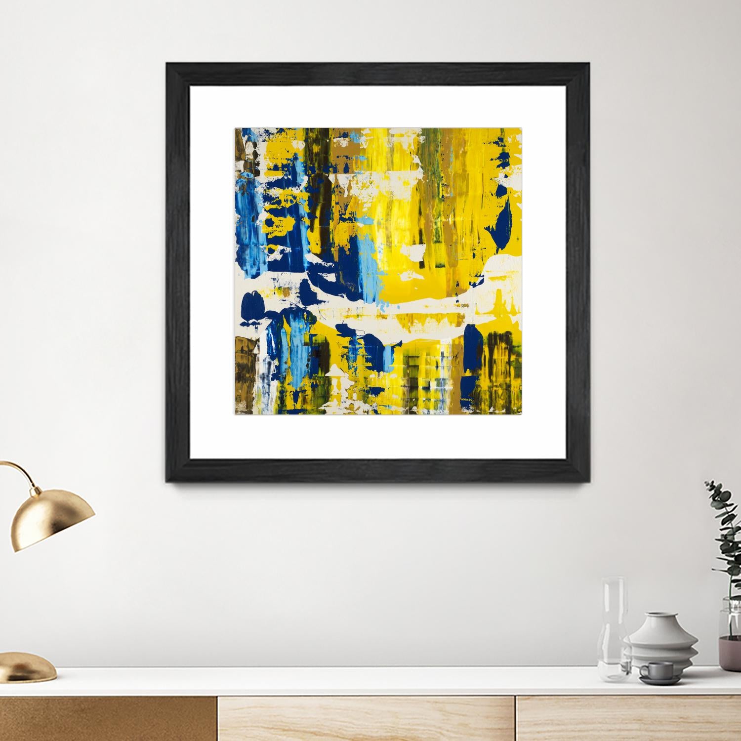 Old Yeller With Blue Velocity by Jeff Iorillo on GIANT ART - blue abstract