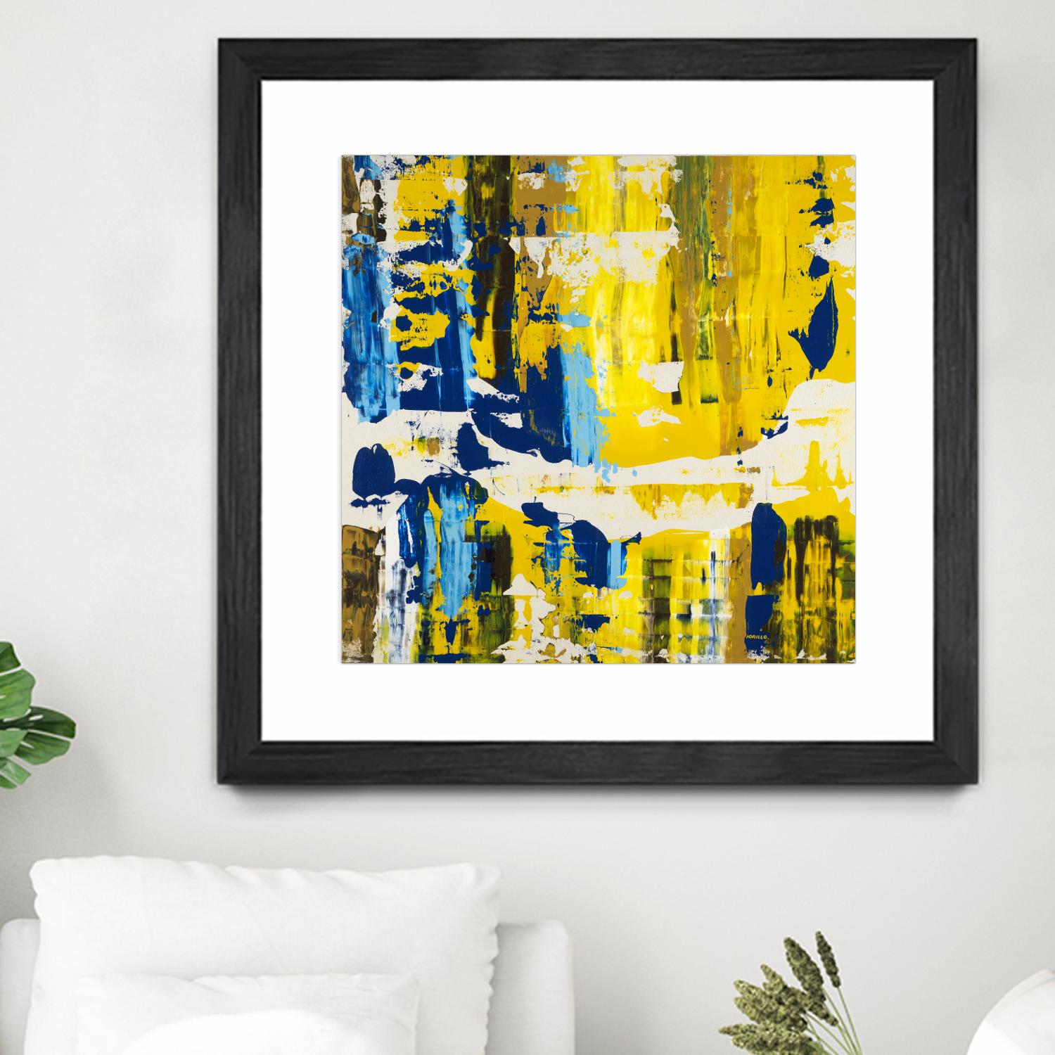 Old Yeller With Blue Velocity by Jeff Iorillo on GIANT ART - blue abstract