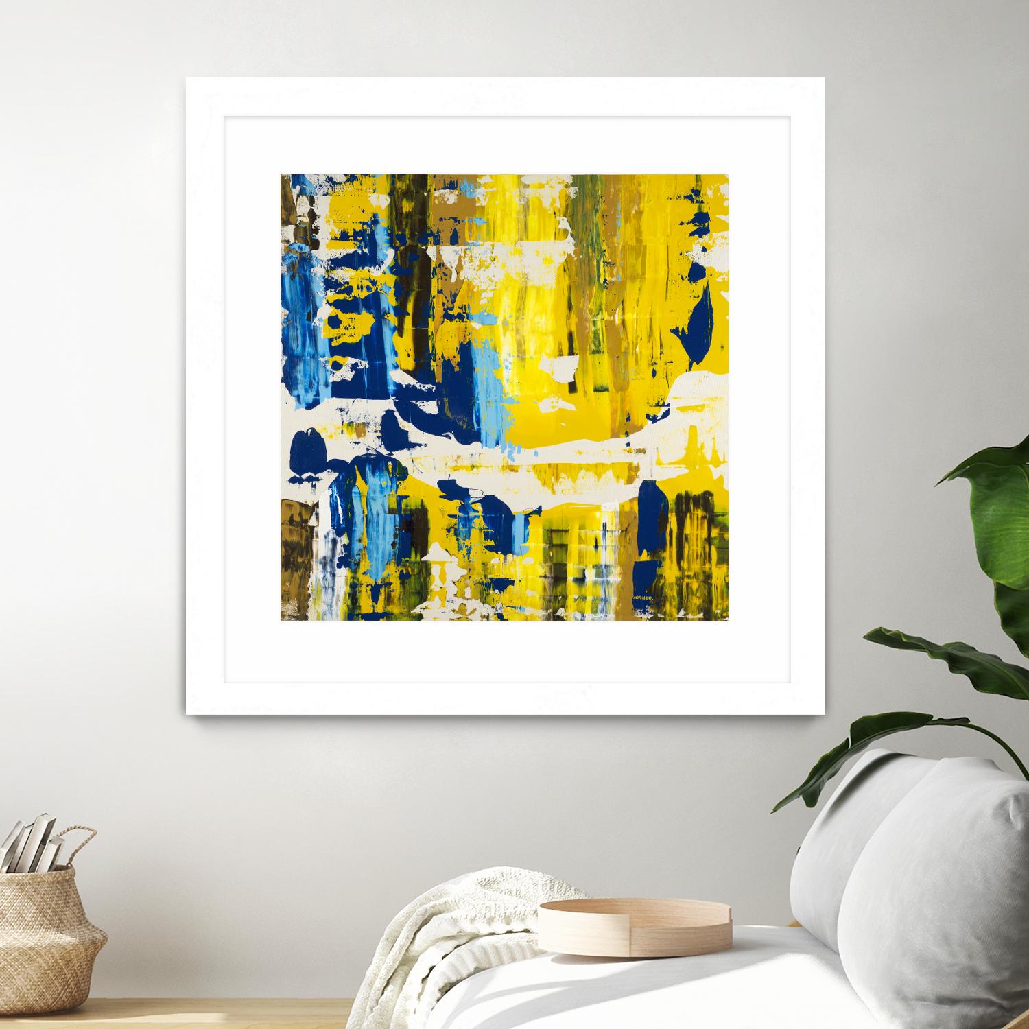 Old Yeller With Blue Velocity by Jeff Iorillo on GIANT ART - blue abstract
