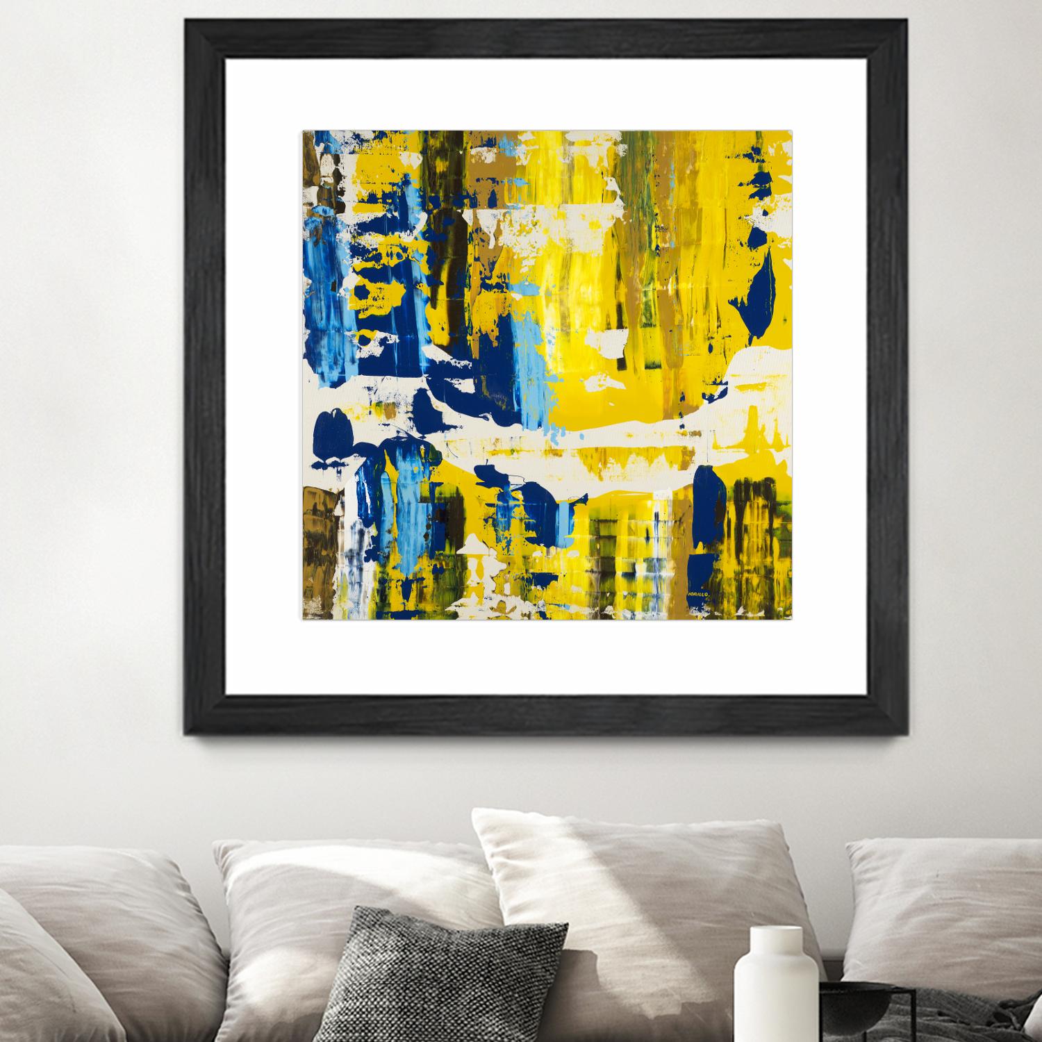 Old Yeller With Blue Velocity by Jeff Iorillo on GIANT ART - blue abstract