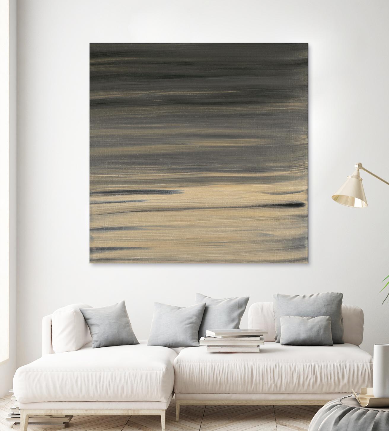 Peach Stripes by Corrie LaVelle on GIANT ART - black abstract