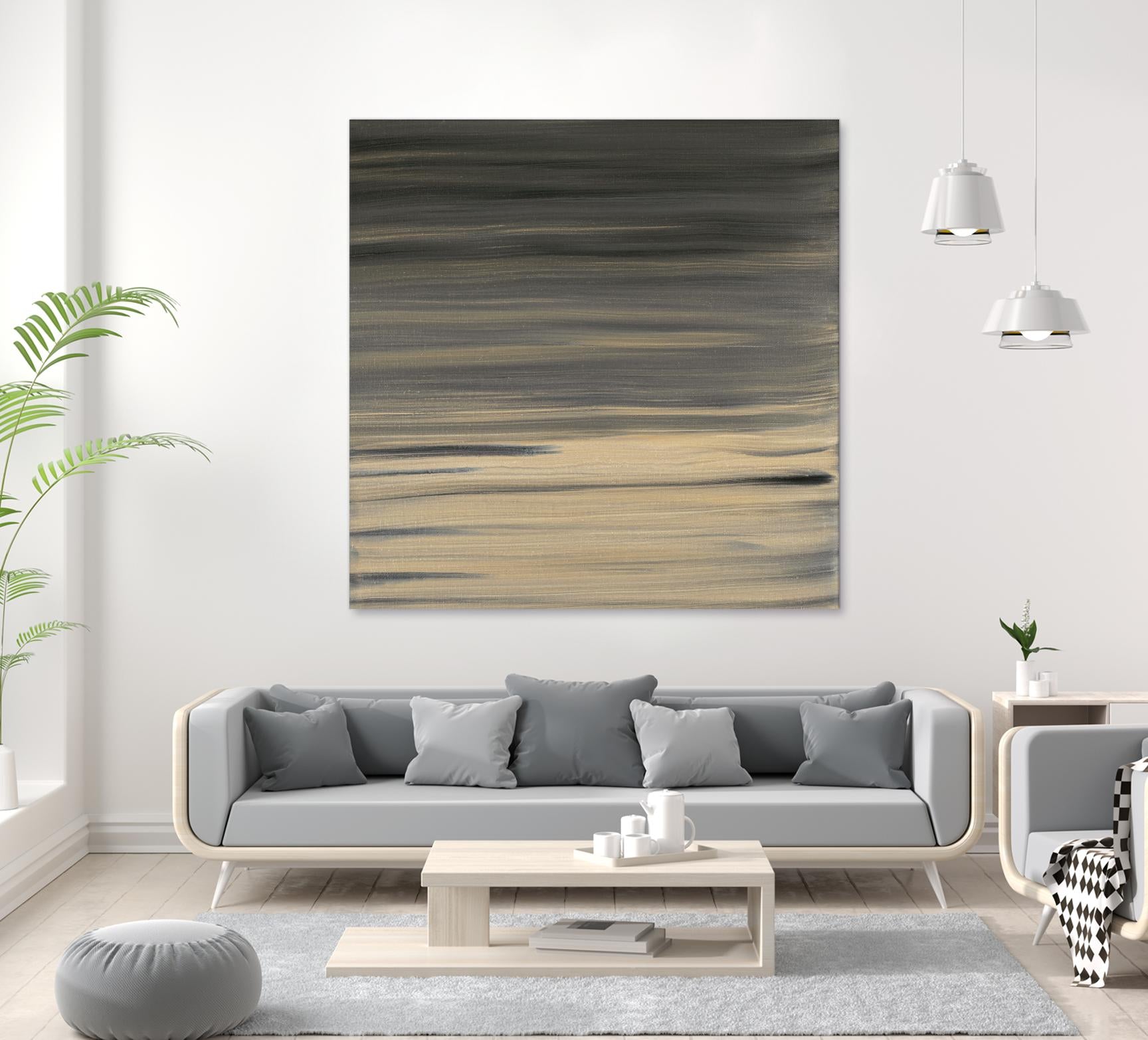 Peach Stripes by Corrie LaVelle on GIANT ART - black abstract
