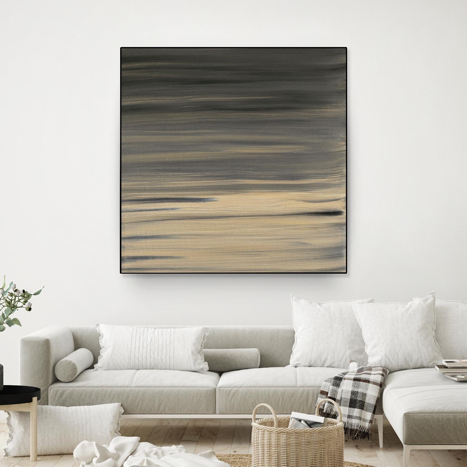 Peach Stripes by Corrie LaVelle on GIANT ART - black abstract
