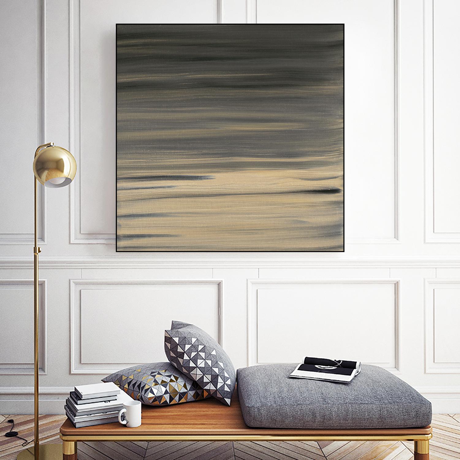 Peach Stripes by Corrie LaVelle on GIANT ART - black abstract