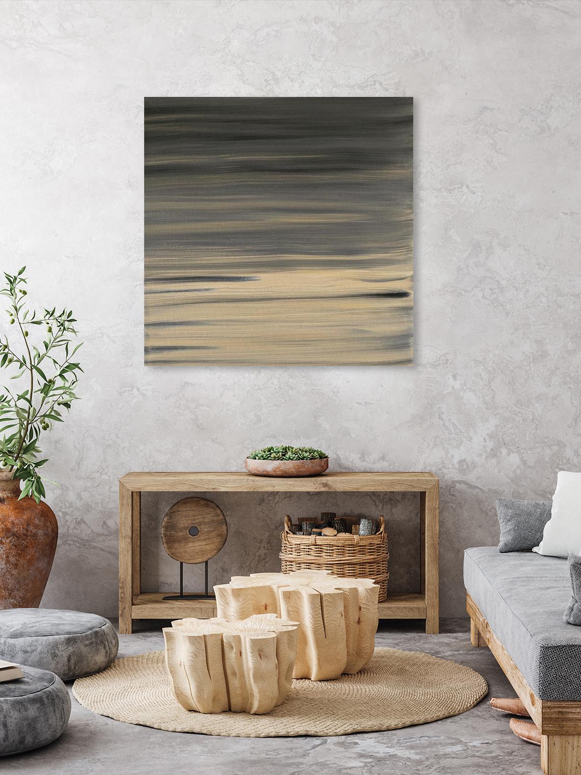 Peach Stripes by Corrie LaVelle on GIANT ART - black abstract