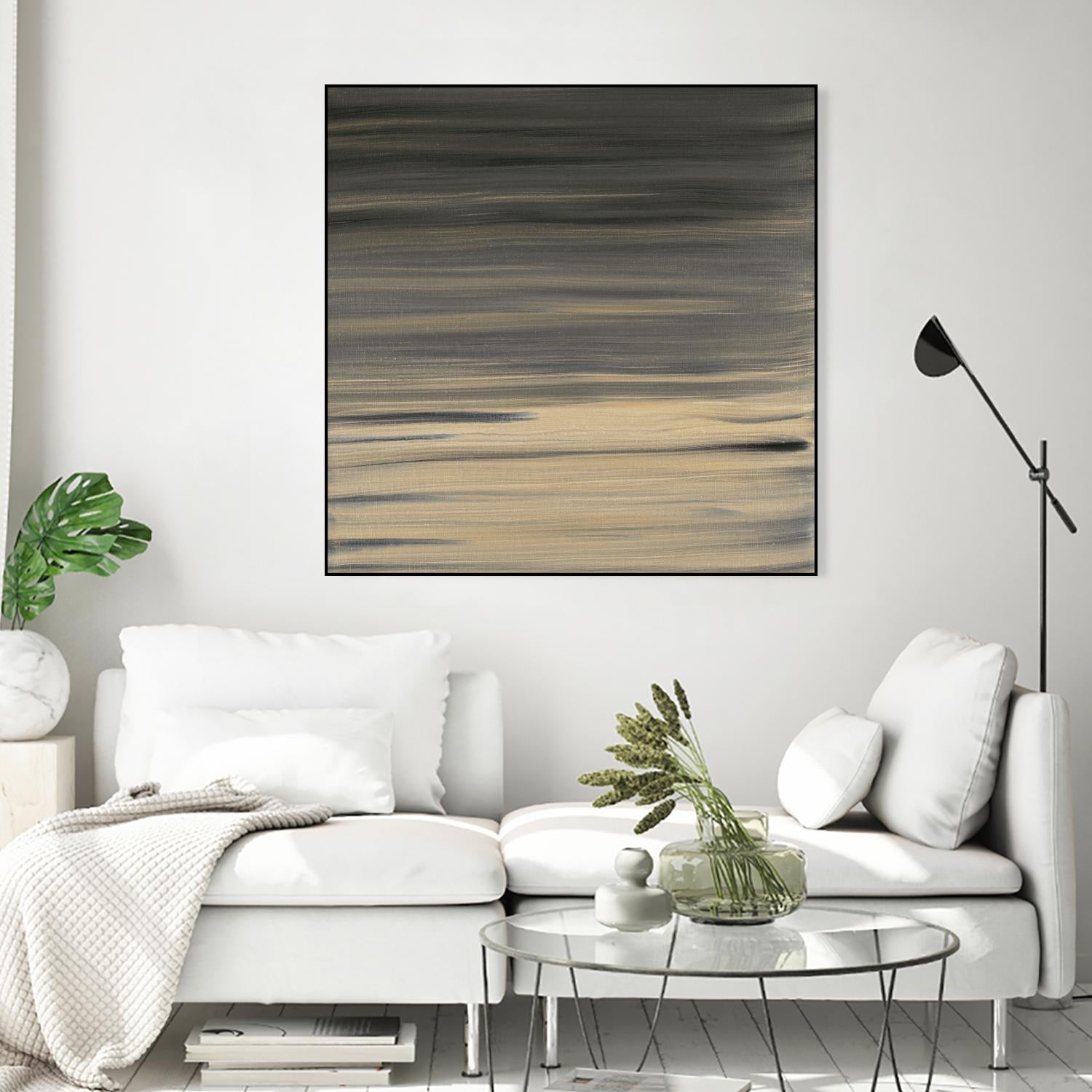 Peach Stripes by Corrie LaVelle on GIANT ART - black abstract