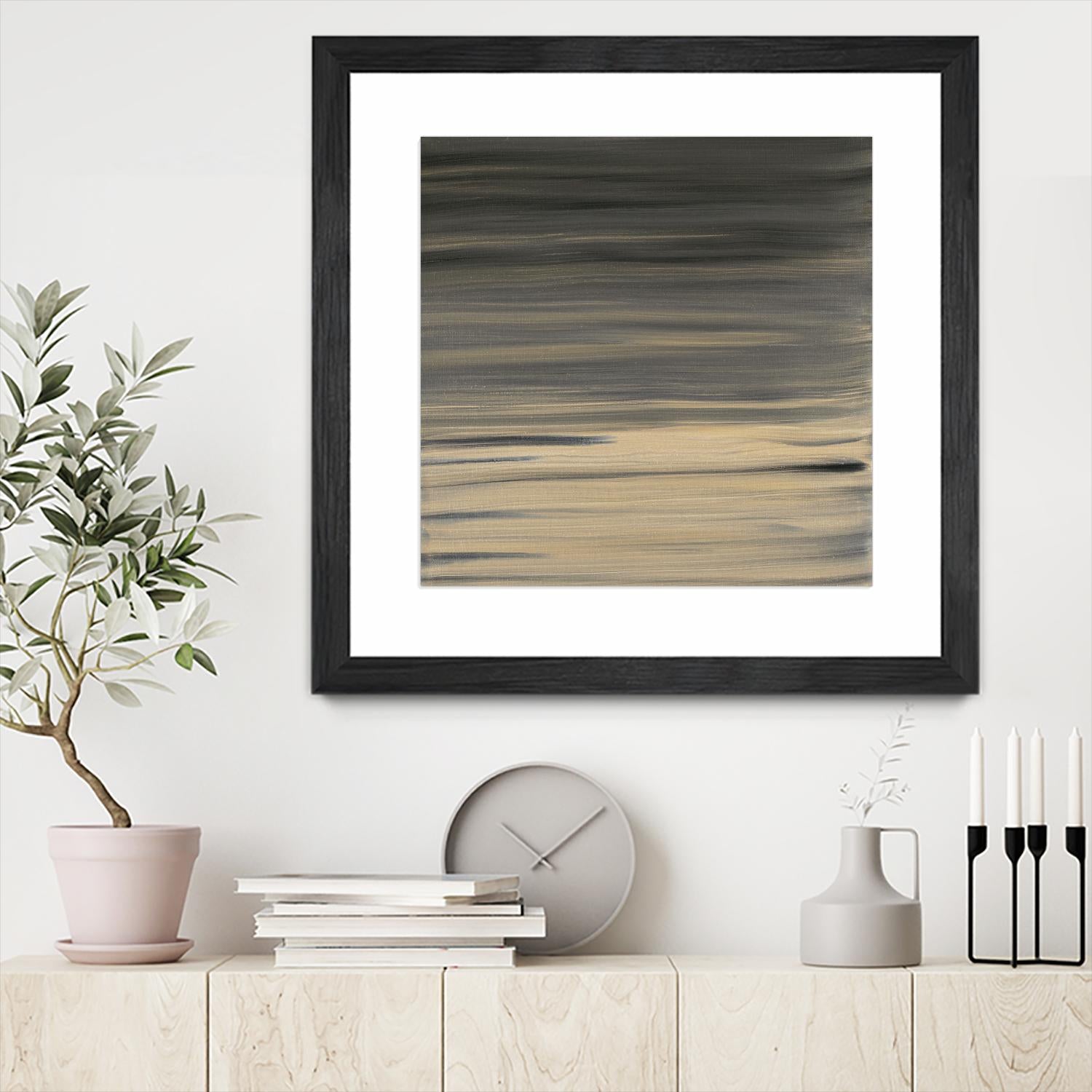 Peach Stripes by Corrie LaVelle on GIANT ART - black abstract